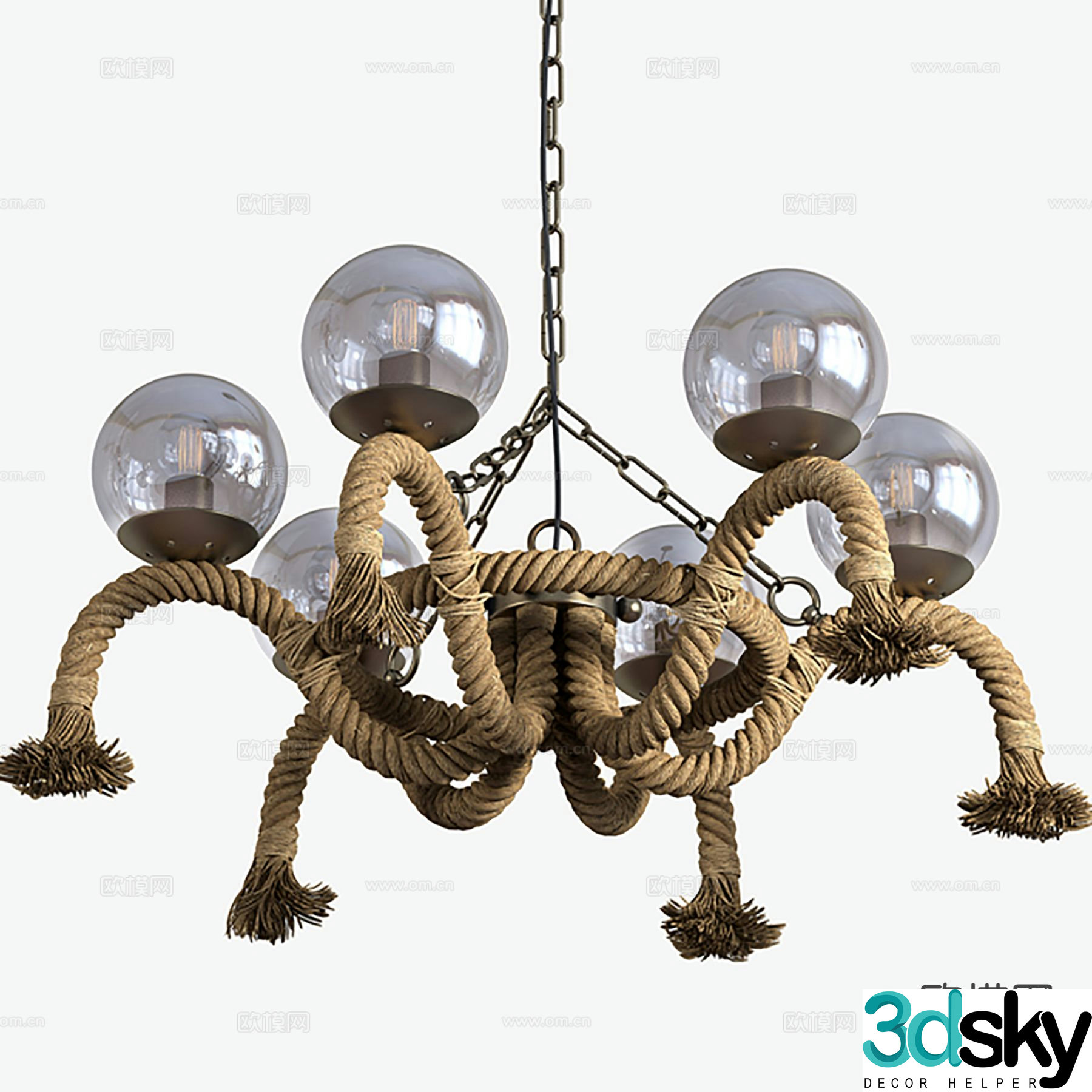 Nordic chandelier hall chandelier 3d model