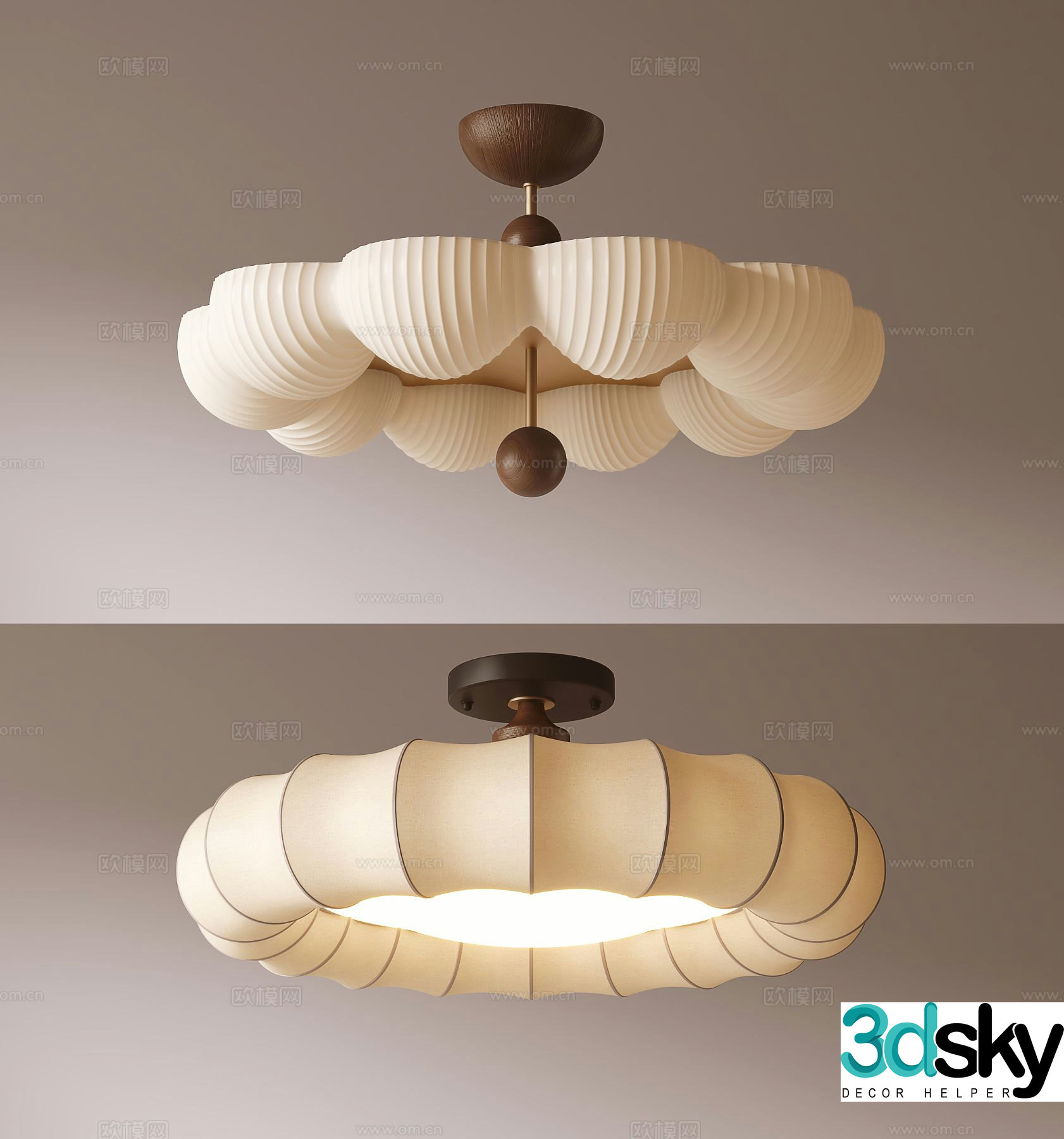 Medieval style chandelier art lamp 3d model