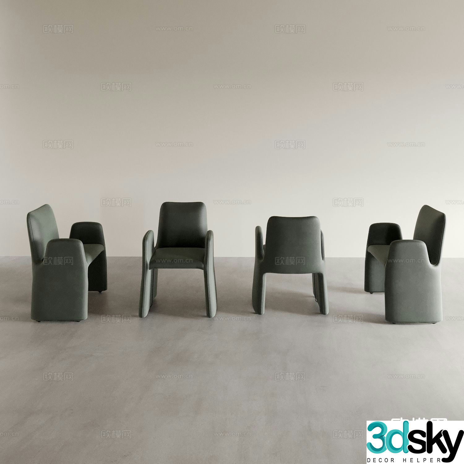 Italian chair dining chair 3d model