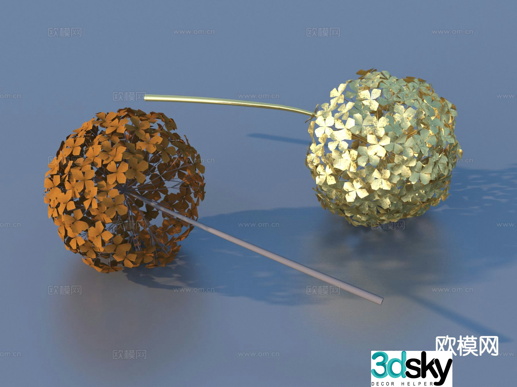 Hydrangea craft ornaments artwork 3d model