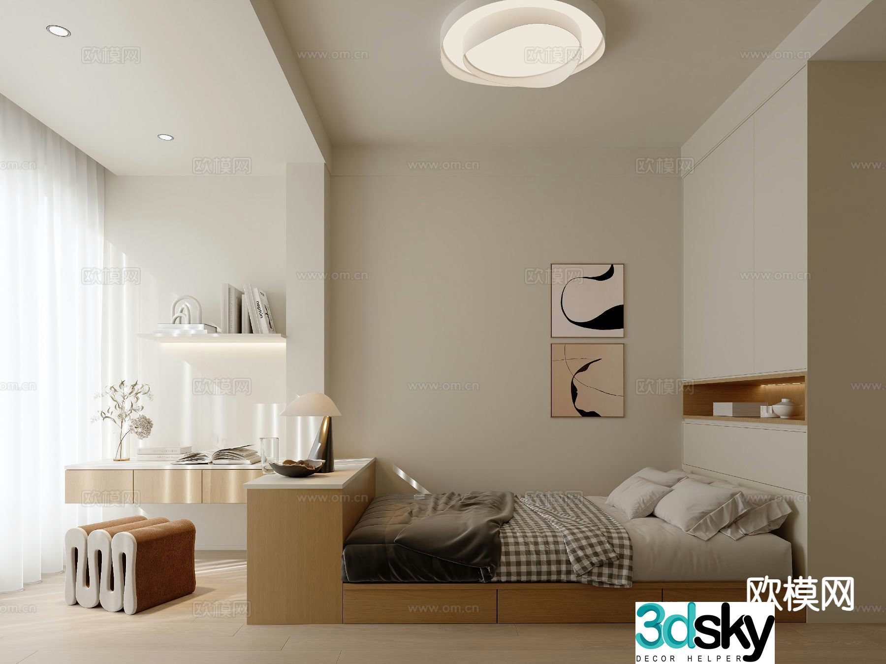 3d model of tatami bedroom and second bedroom