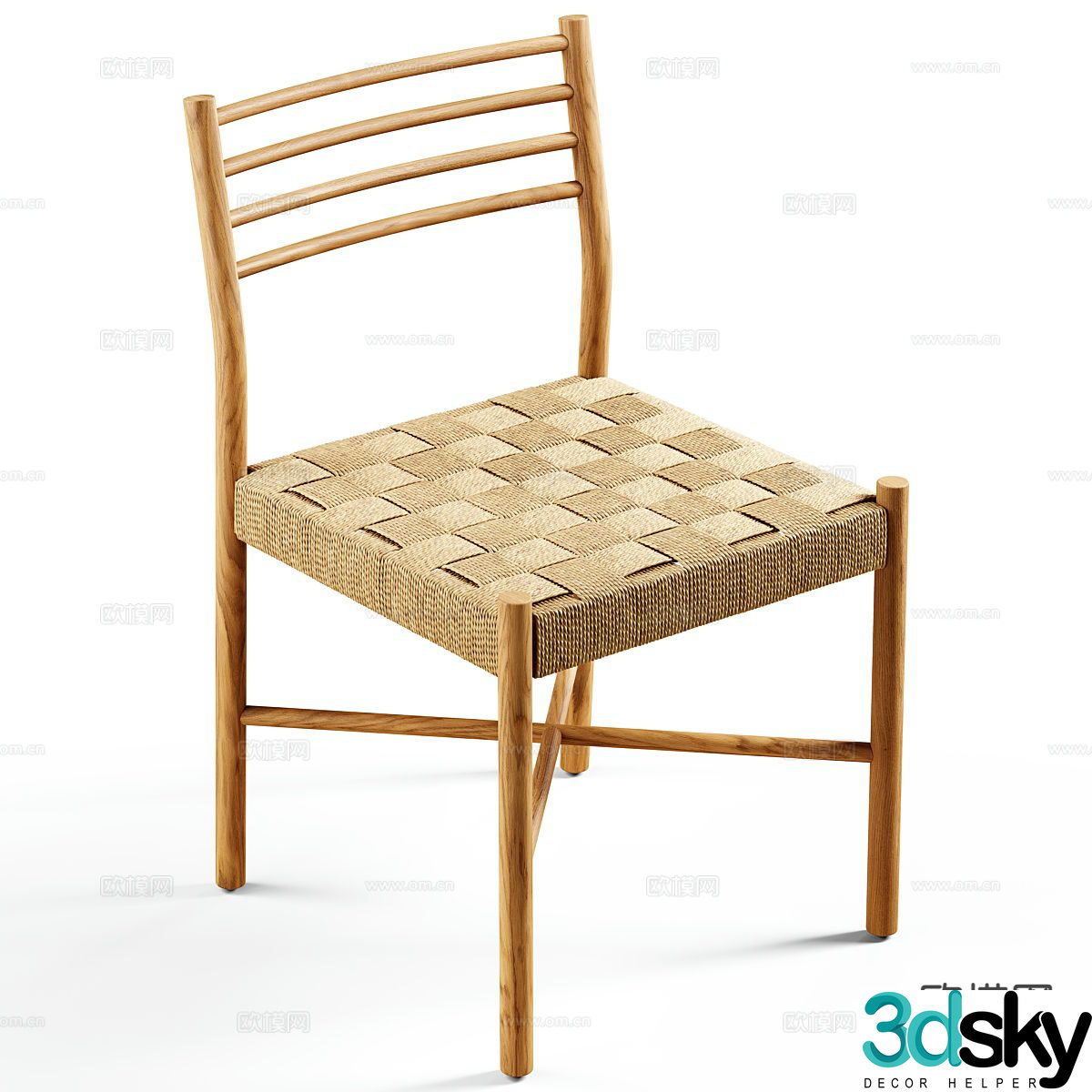 Log style chair dining chair 3d model