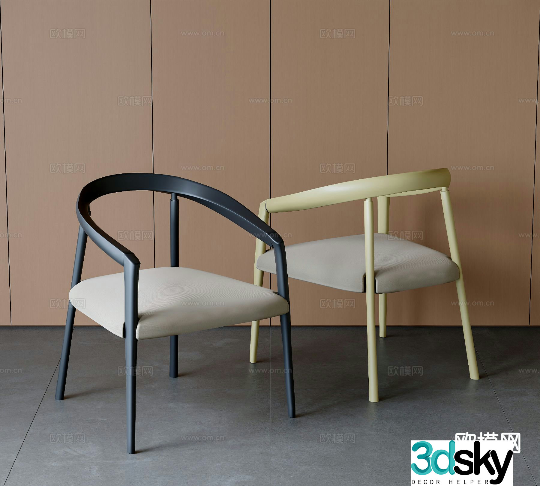 Nordic leisure chair armchair chair 3d model