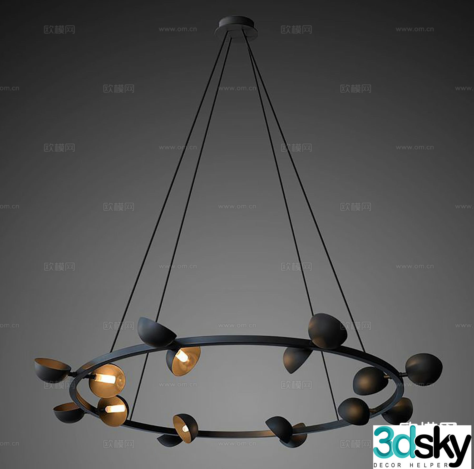 Ring chandelier simple chandelier 3d model