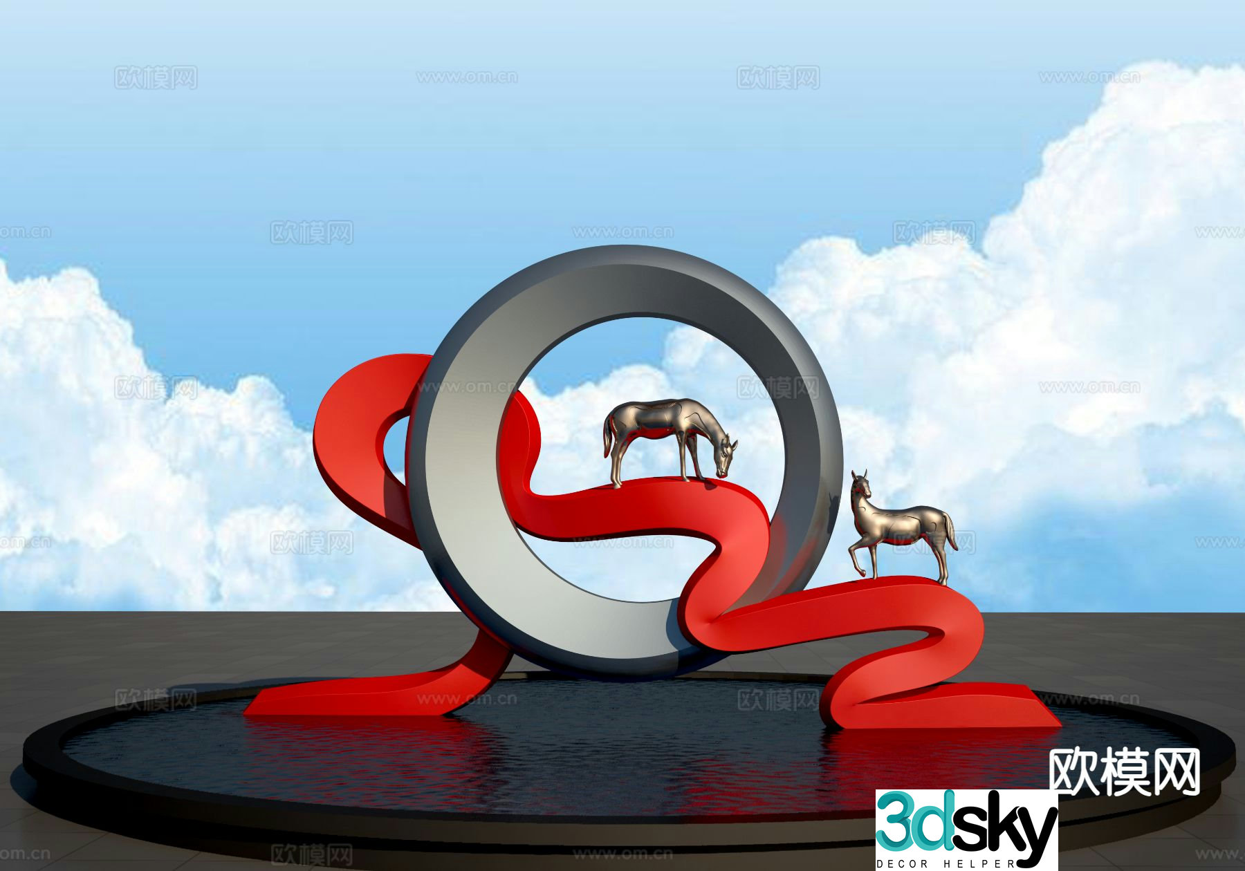 moon sculpture landscape 3d model