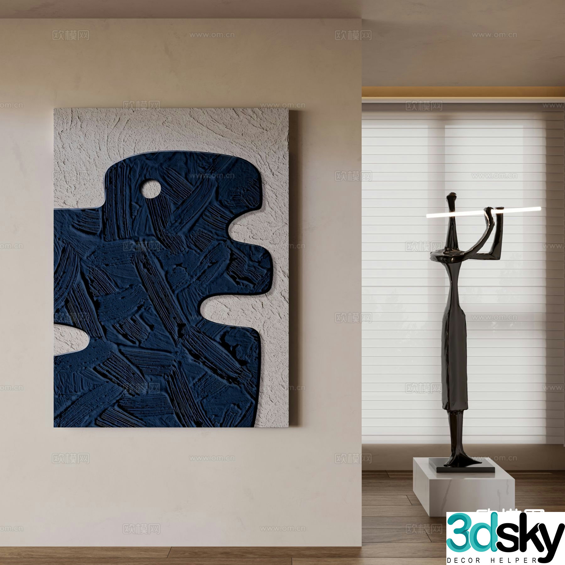 Modern abstract painting texture painting art sculpture 3d model