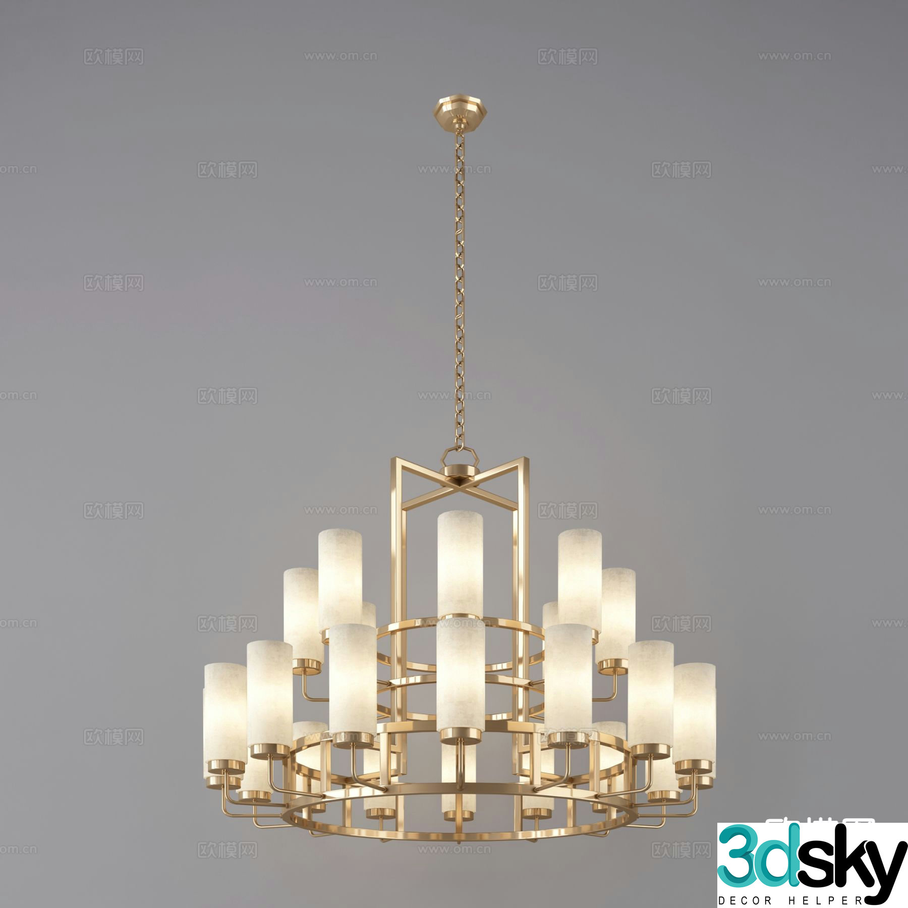 Light luxury chandelier hall chandelier 3d model