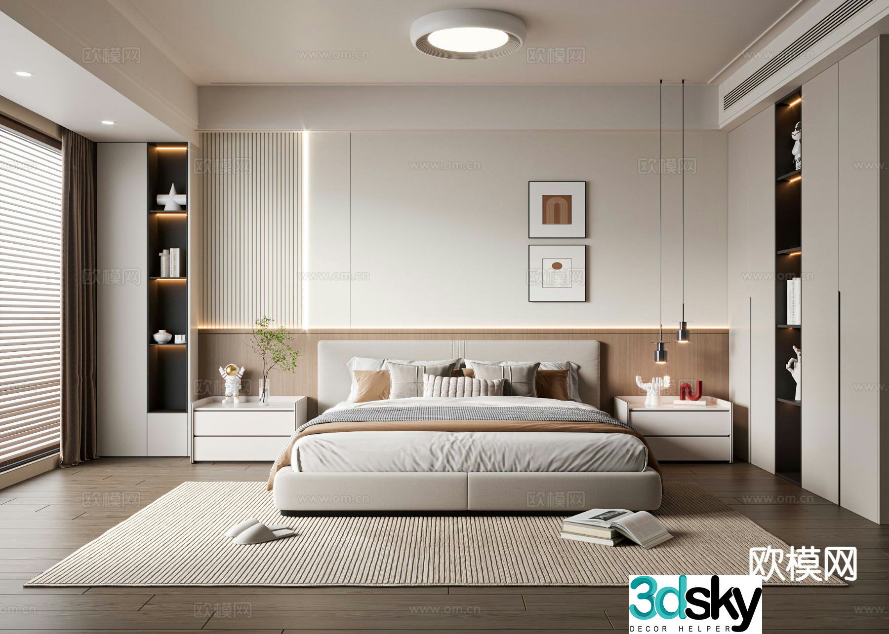Cream style bedroom master bedroom 3d model