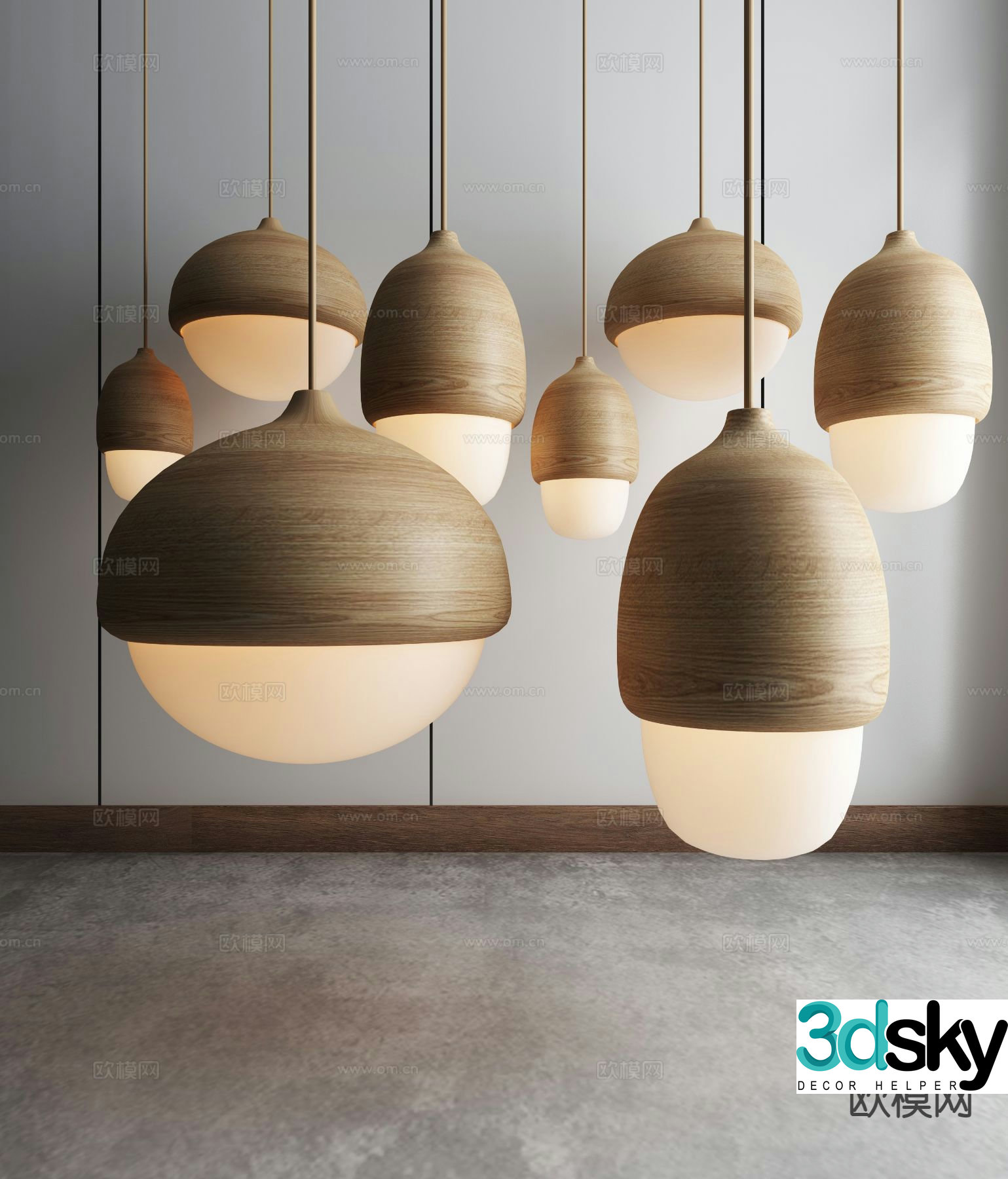 Wabi-sabi chandelier art chandelier 3d model