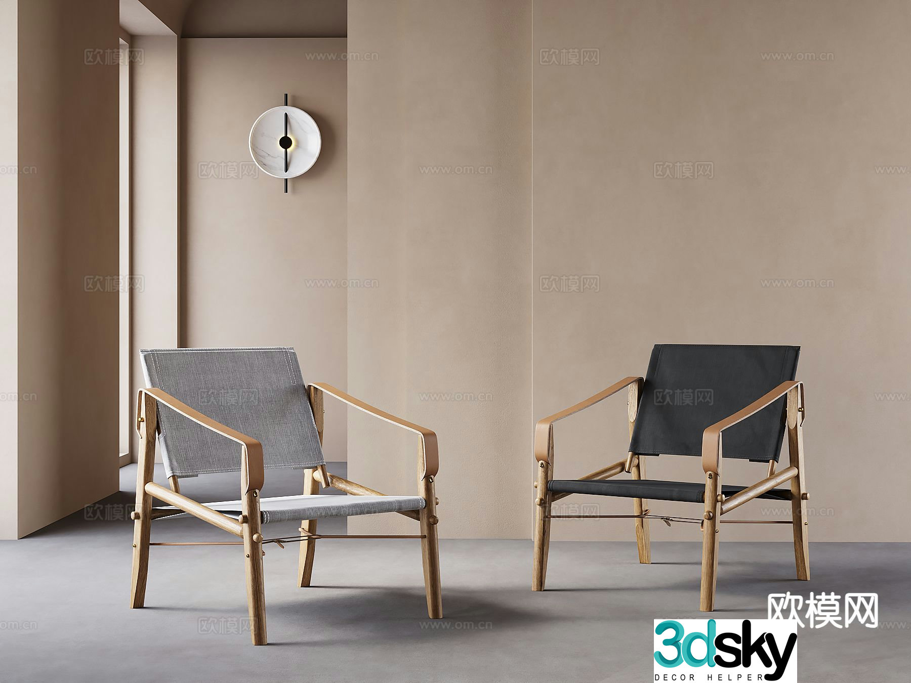 Wabi-sabi chair leisure chair 3d model