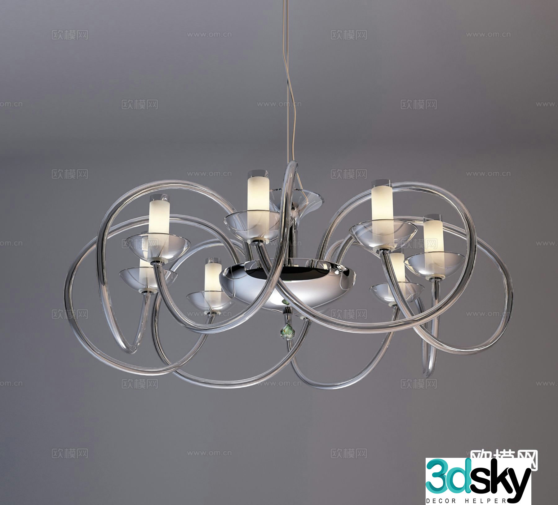 Modern art chandelier glass chandelier 3d model