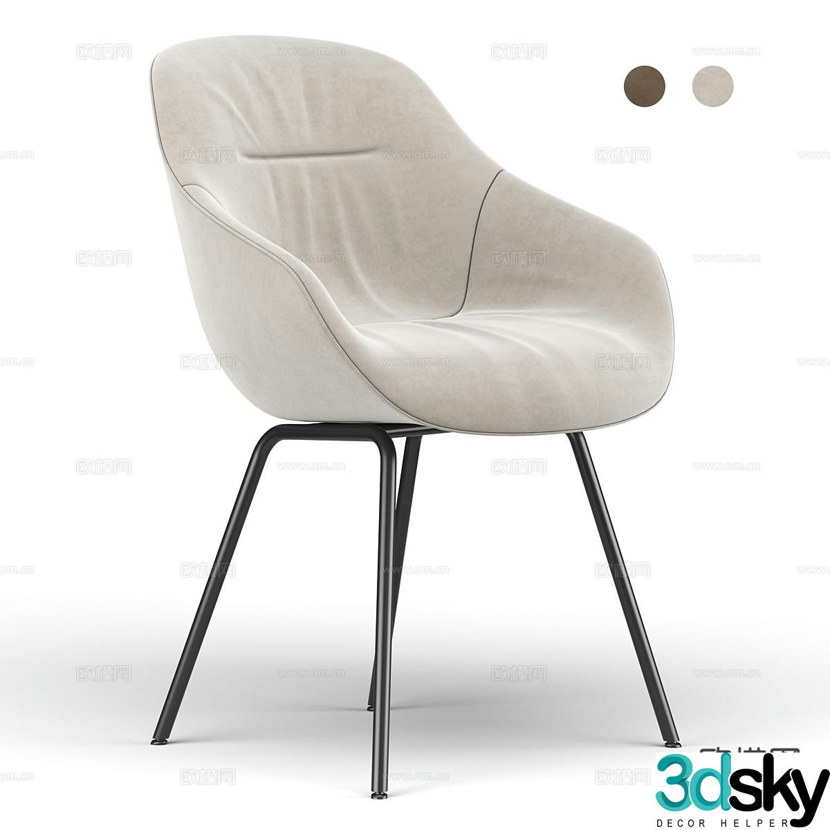 Modern chair dining chair leisure chair 3d model