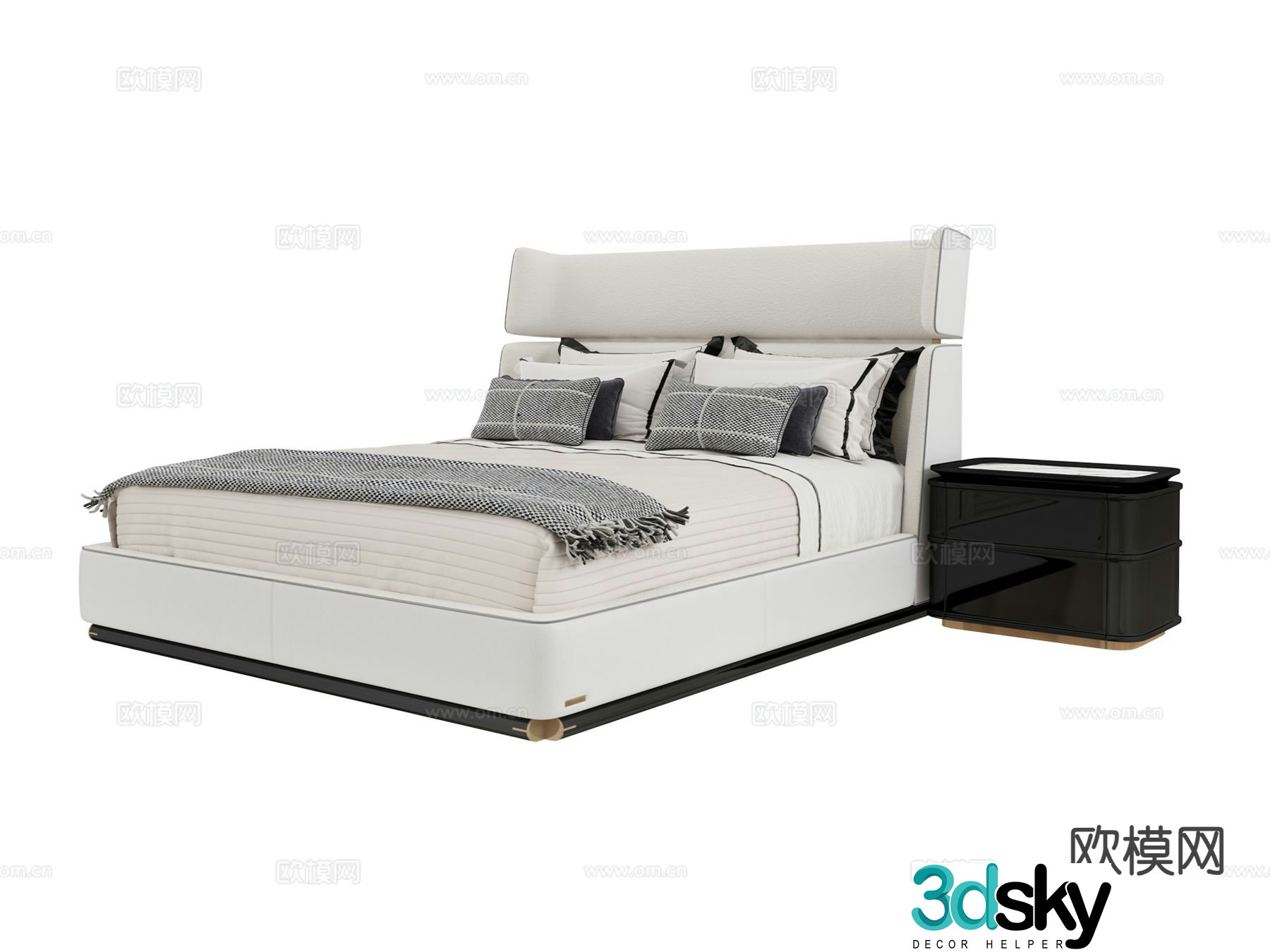 visionnaire double bed 3d model