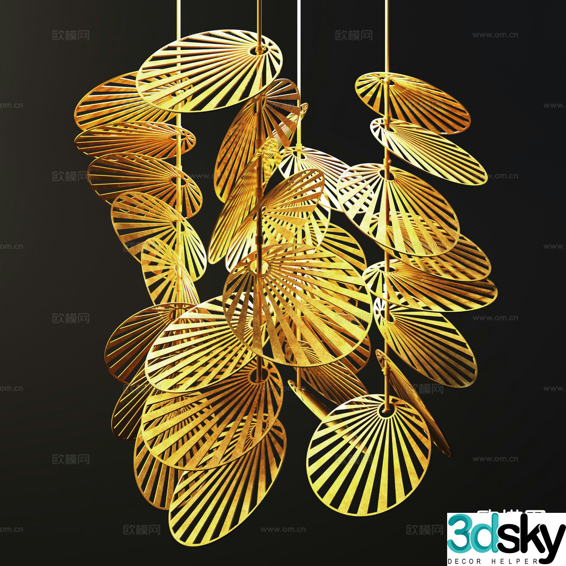 Creative chandelier restaurant chandelier 3d model