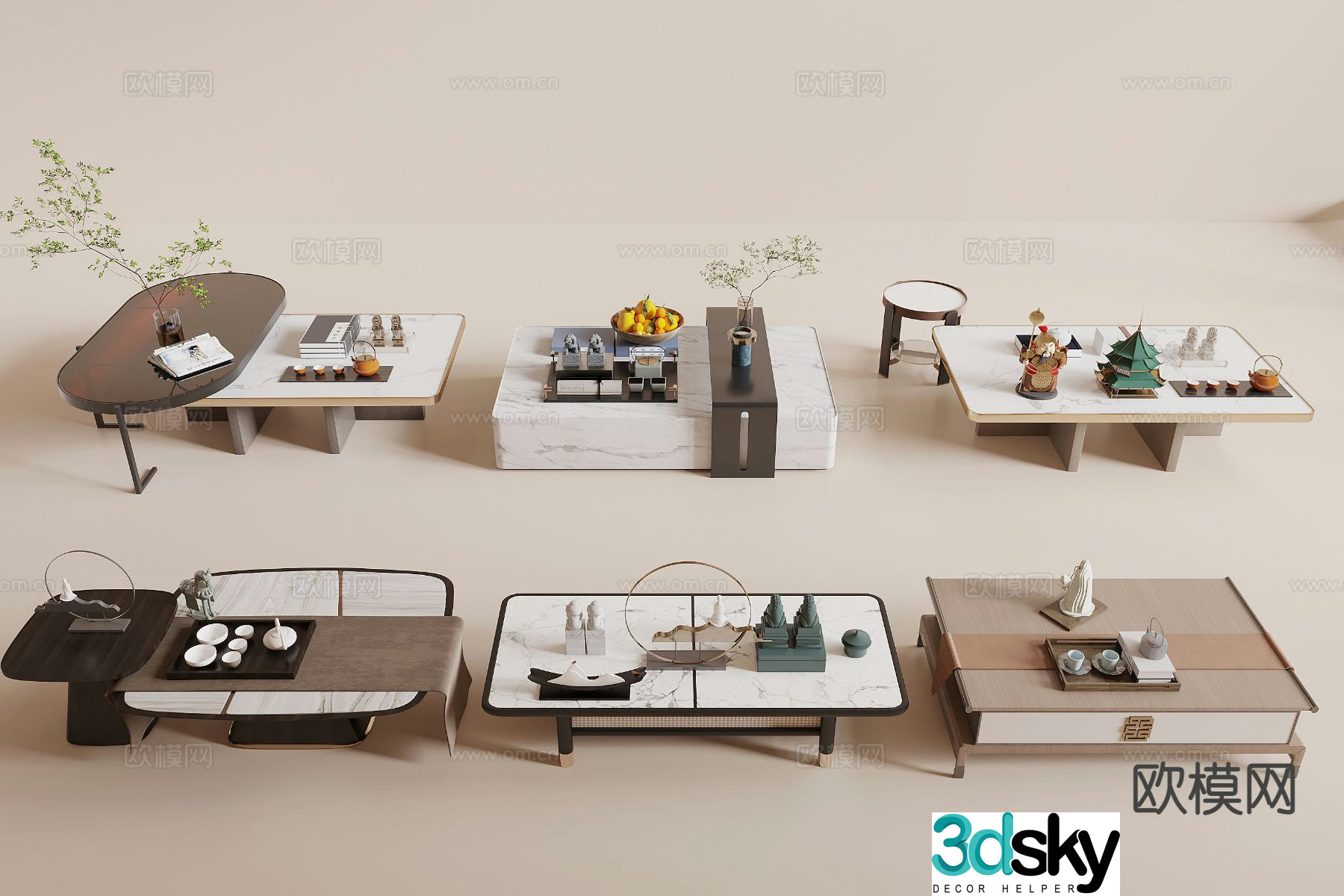 New Chinese coffee table 3d model