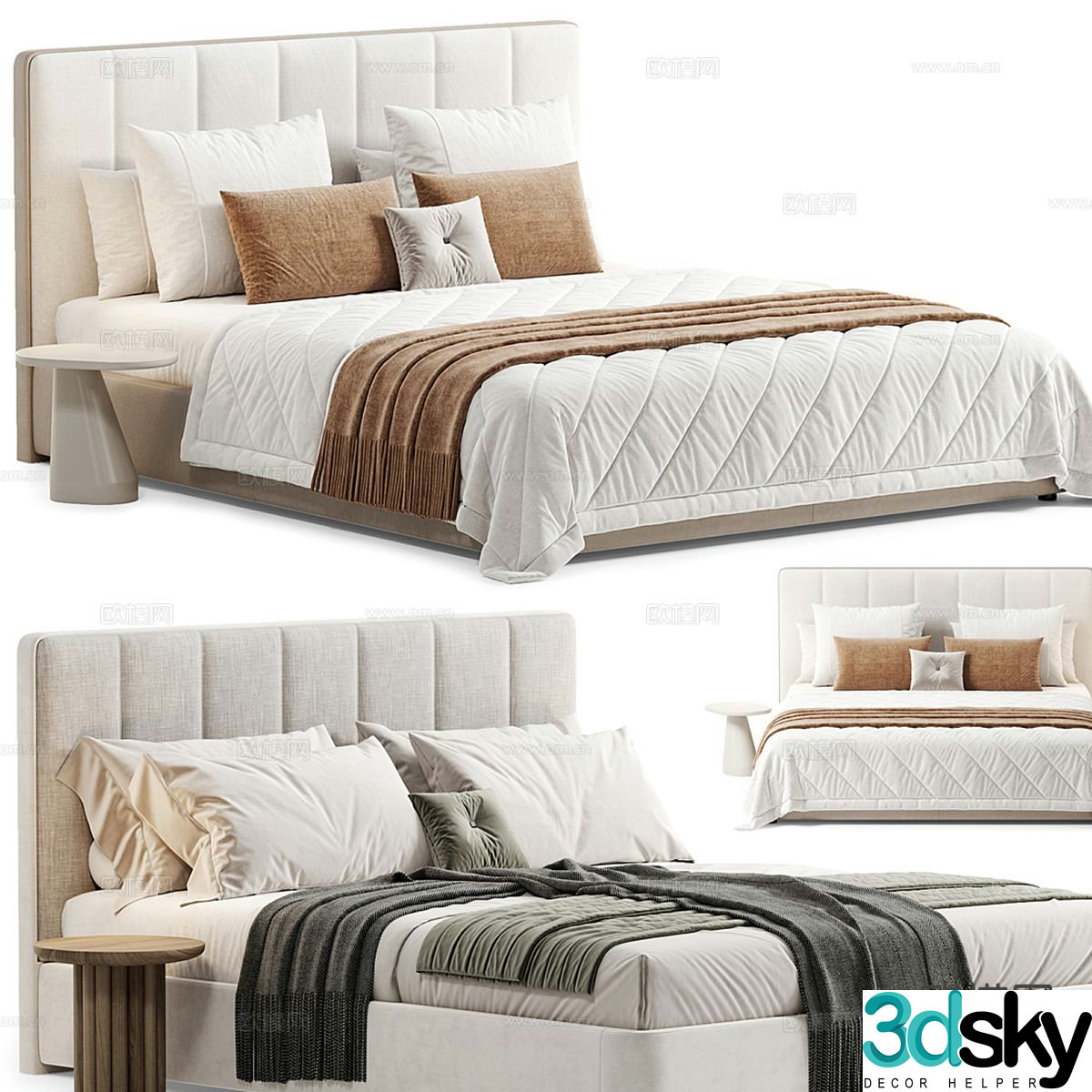 Laskasas double bed 3d model