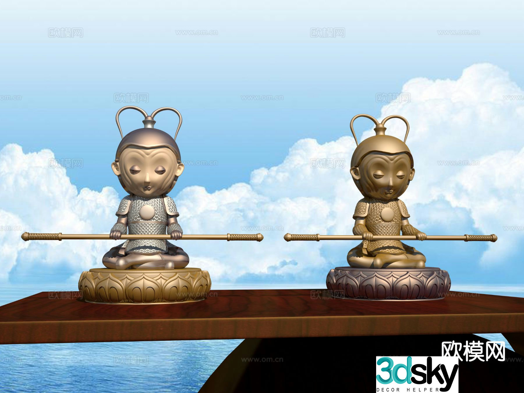 Cartoon Wukong sculpture 3d model