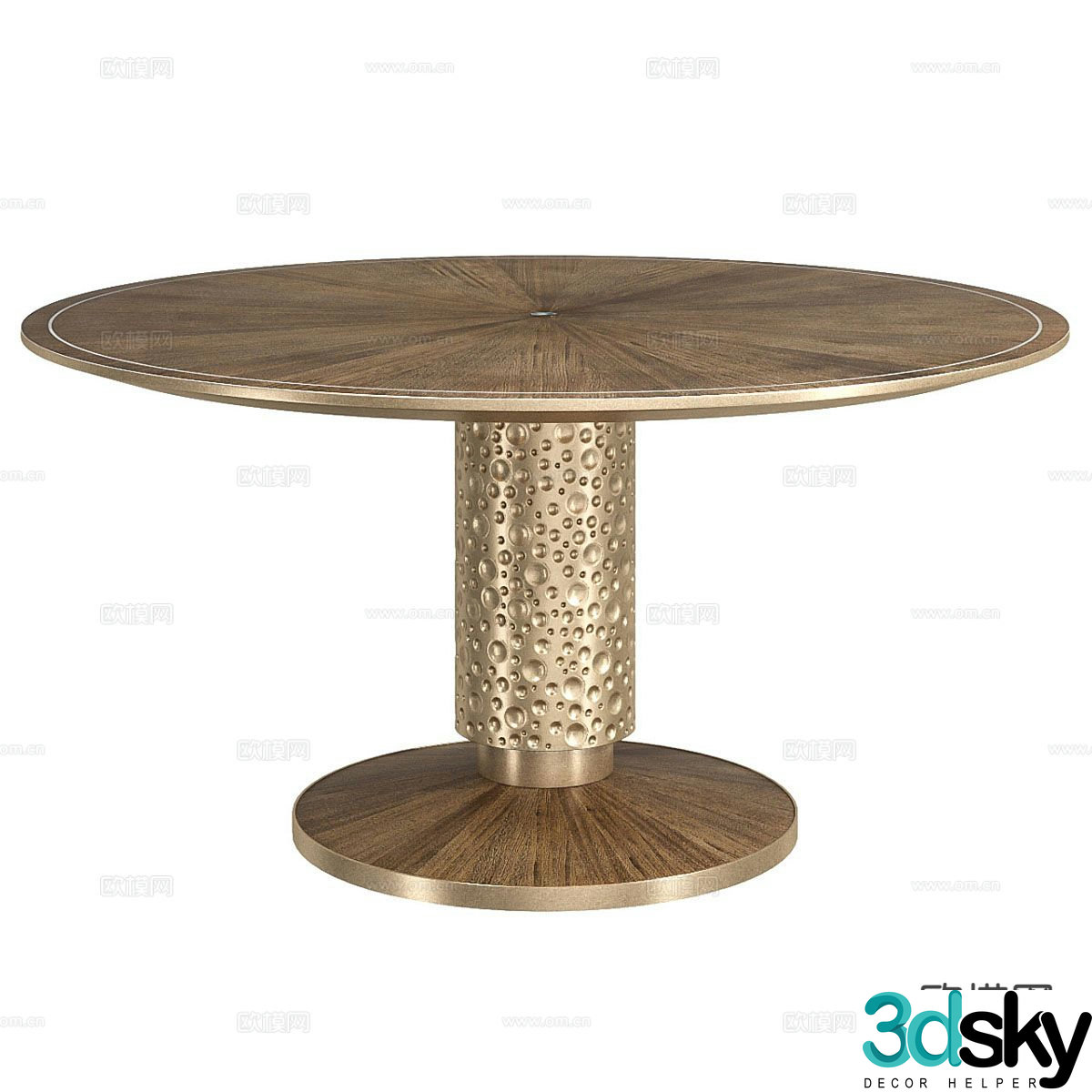 Round dining table 3d model