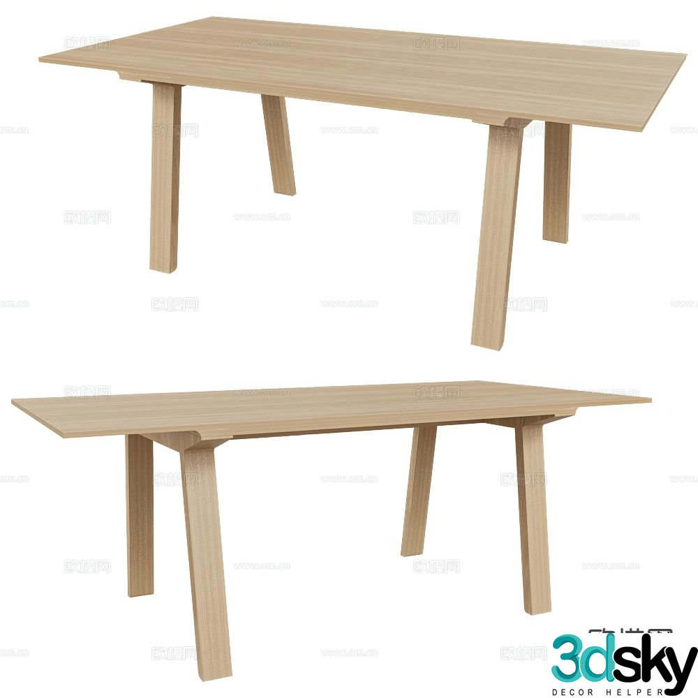Punt minimalist dining table strip dining table 3d model