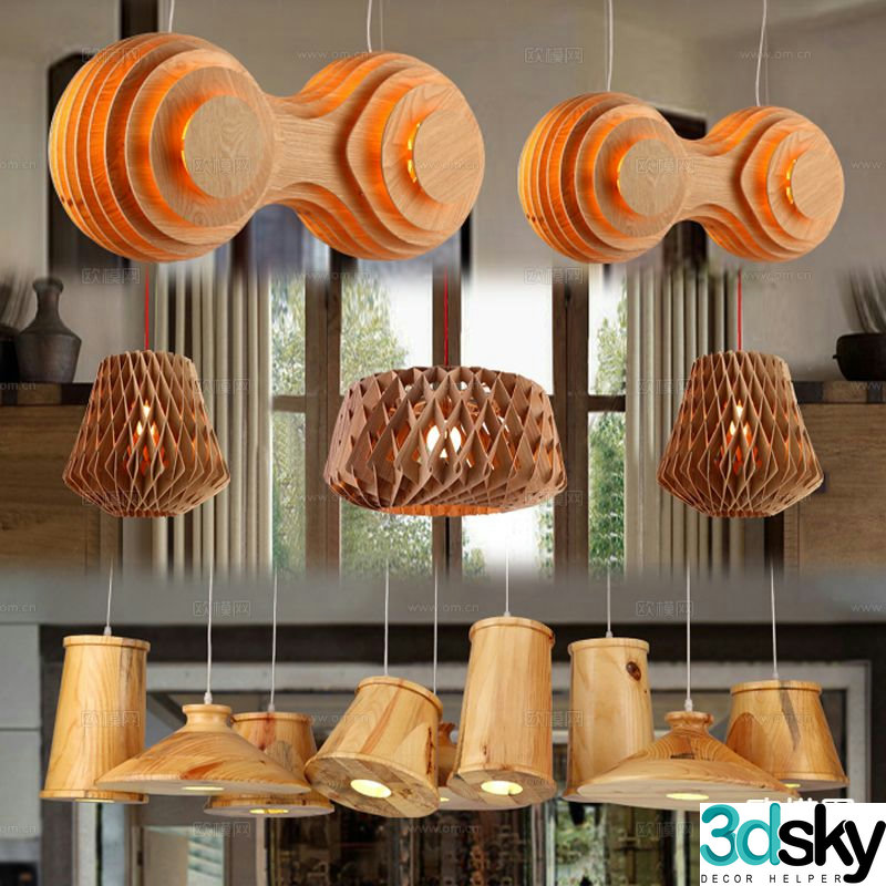 Wabi-sabi chandelier art chandelier 3d model
