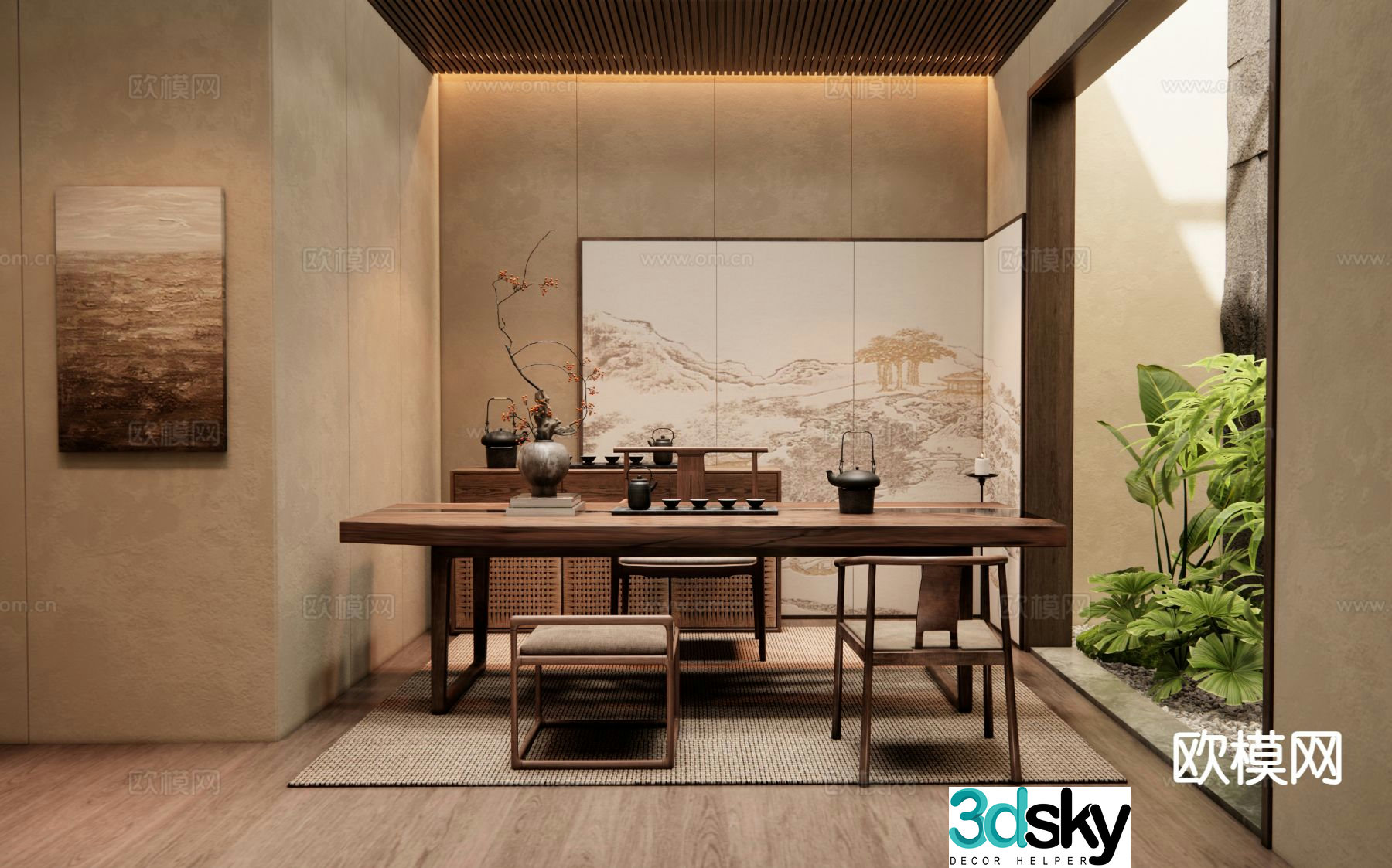 New Chinese tea room 3d model