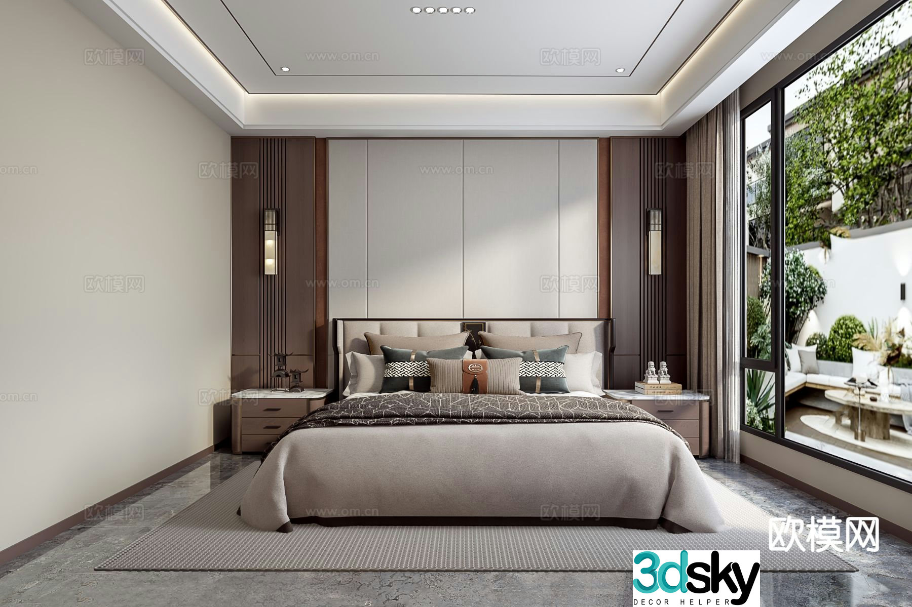 New Chinese style bedroom master bedroom 3d model