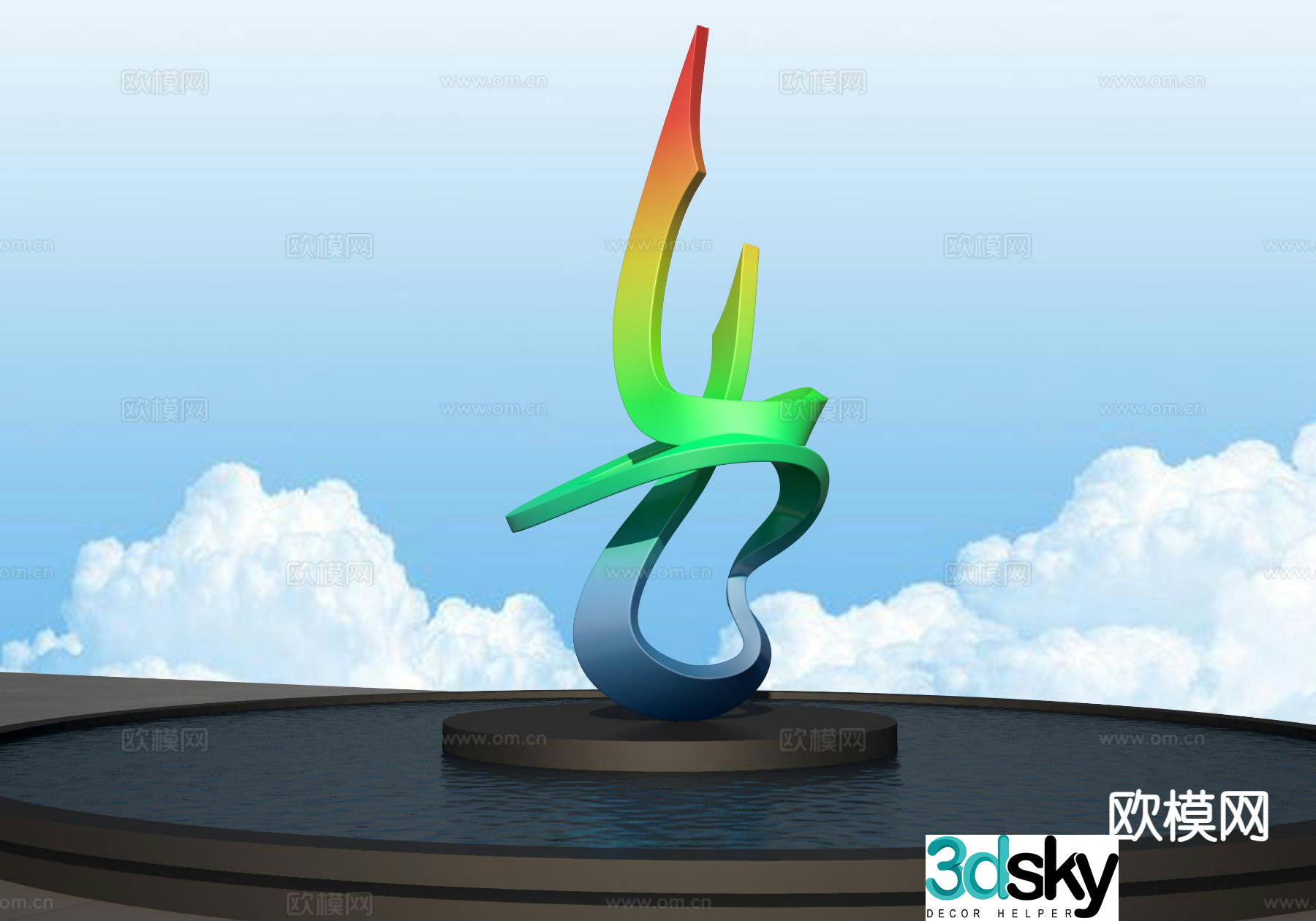 Outdoor sculpture landscape sculpture 3d model
