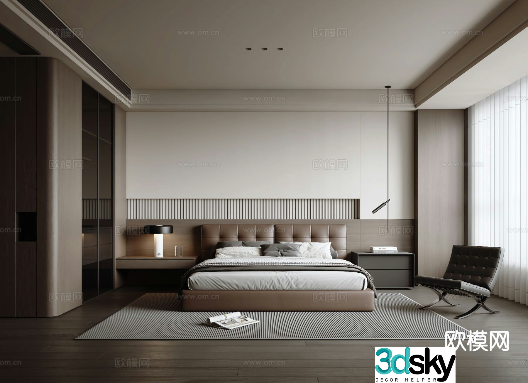 Italian style bedroom master bedroom 3d model