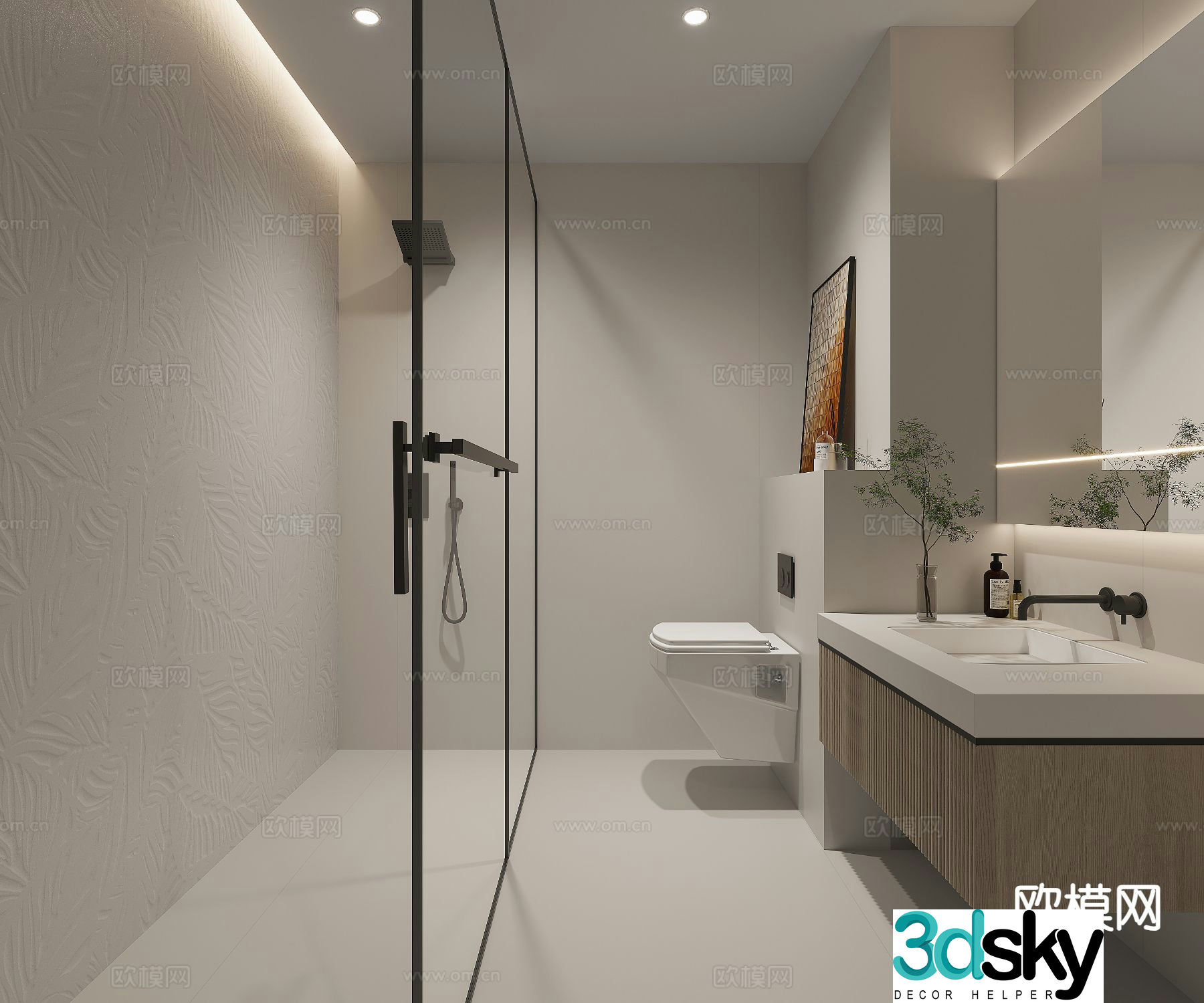 Modern bathroom bathroom toilet 3d model