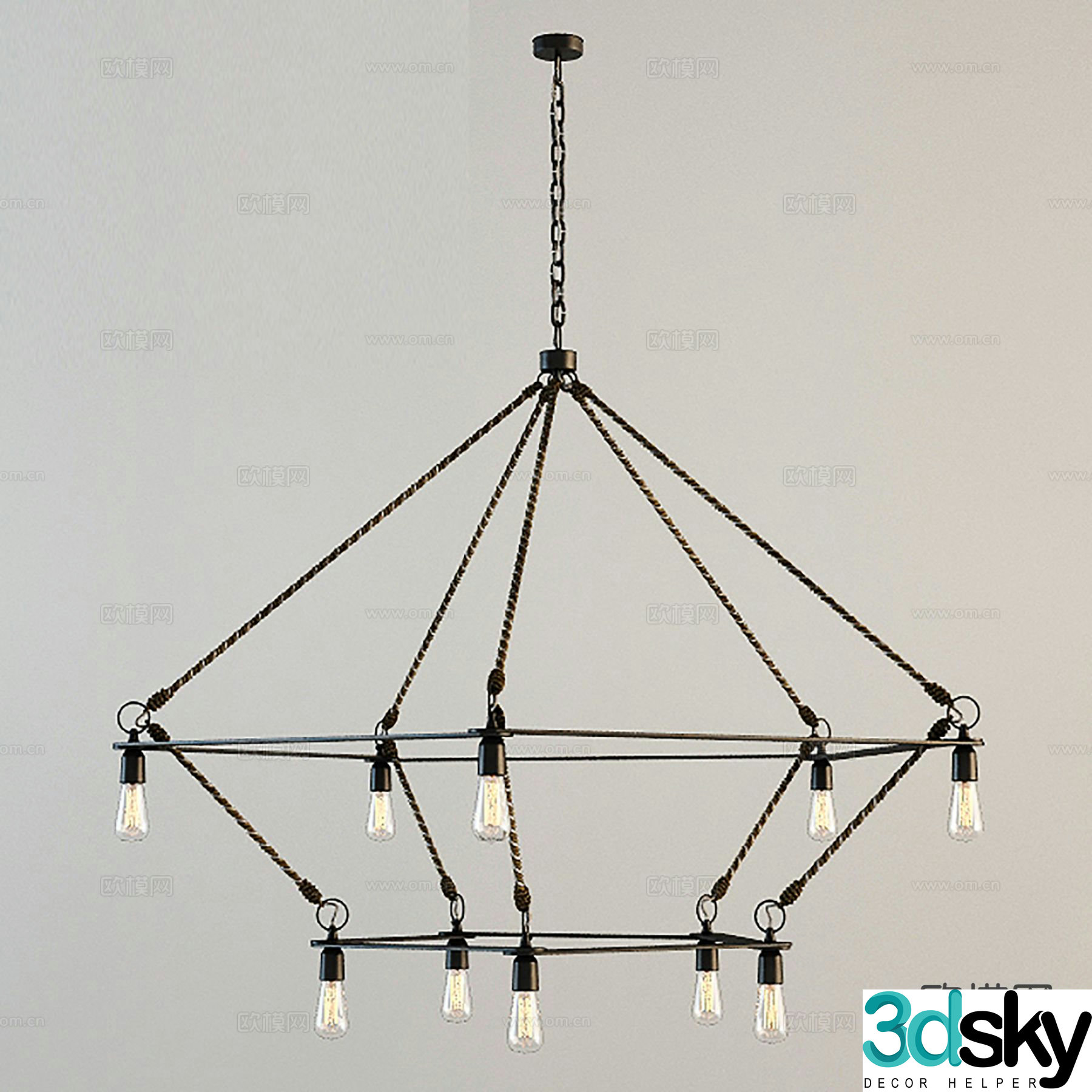 Fashion chandelier restaurant chandelier 3d model