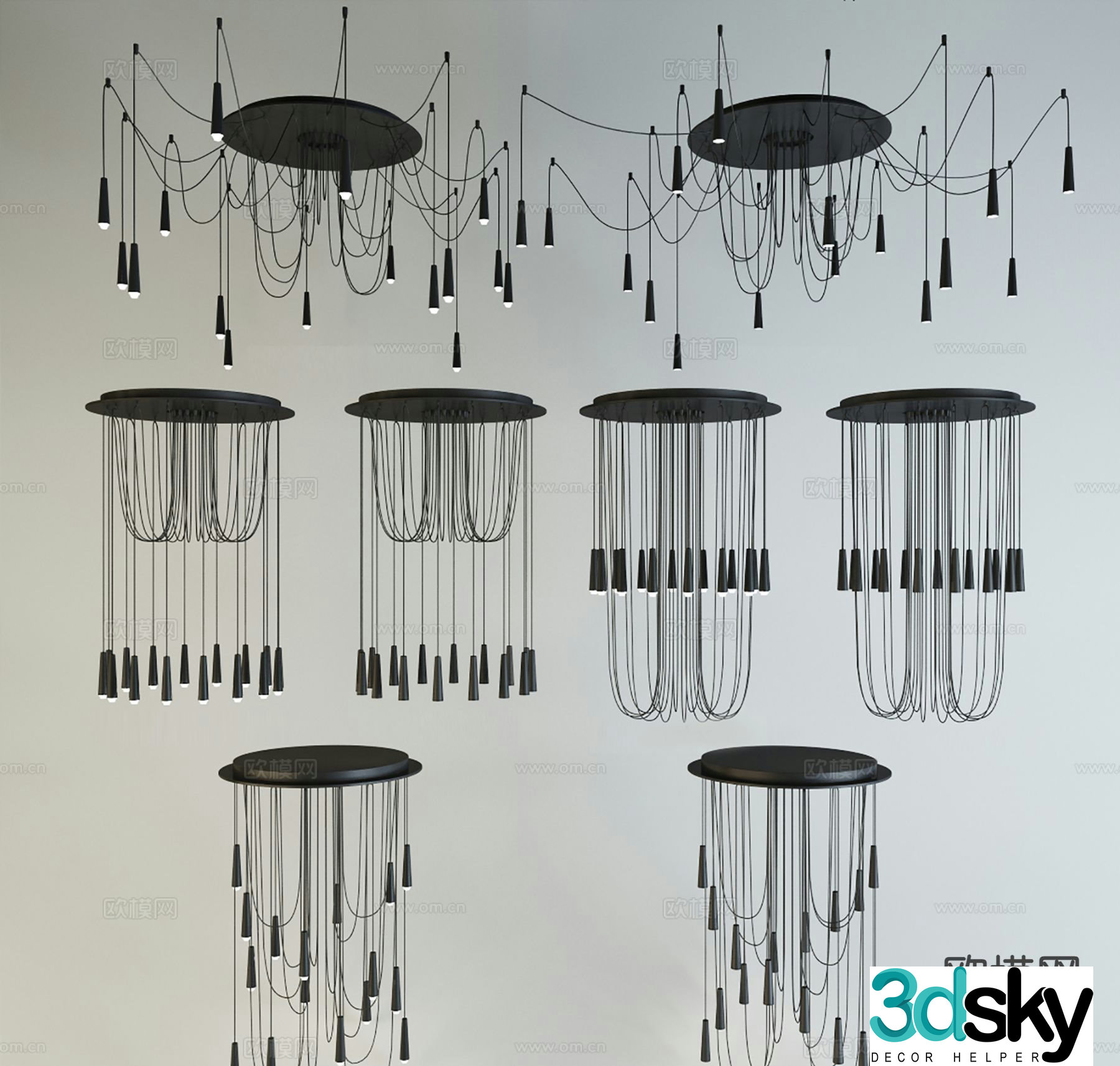 Creative chandelier fashion chandelier 3d model