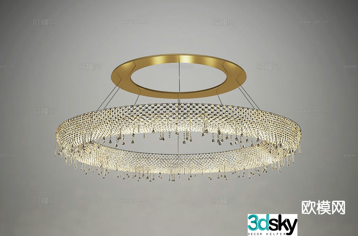 Light luxury chandelier crystal chandelier 3d model