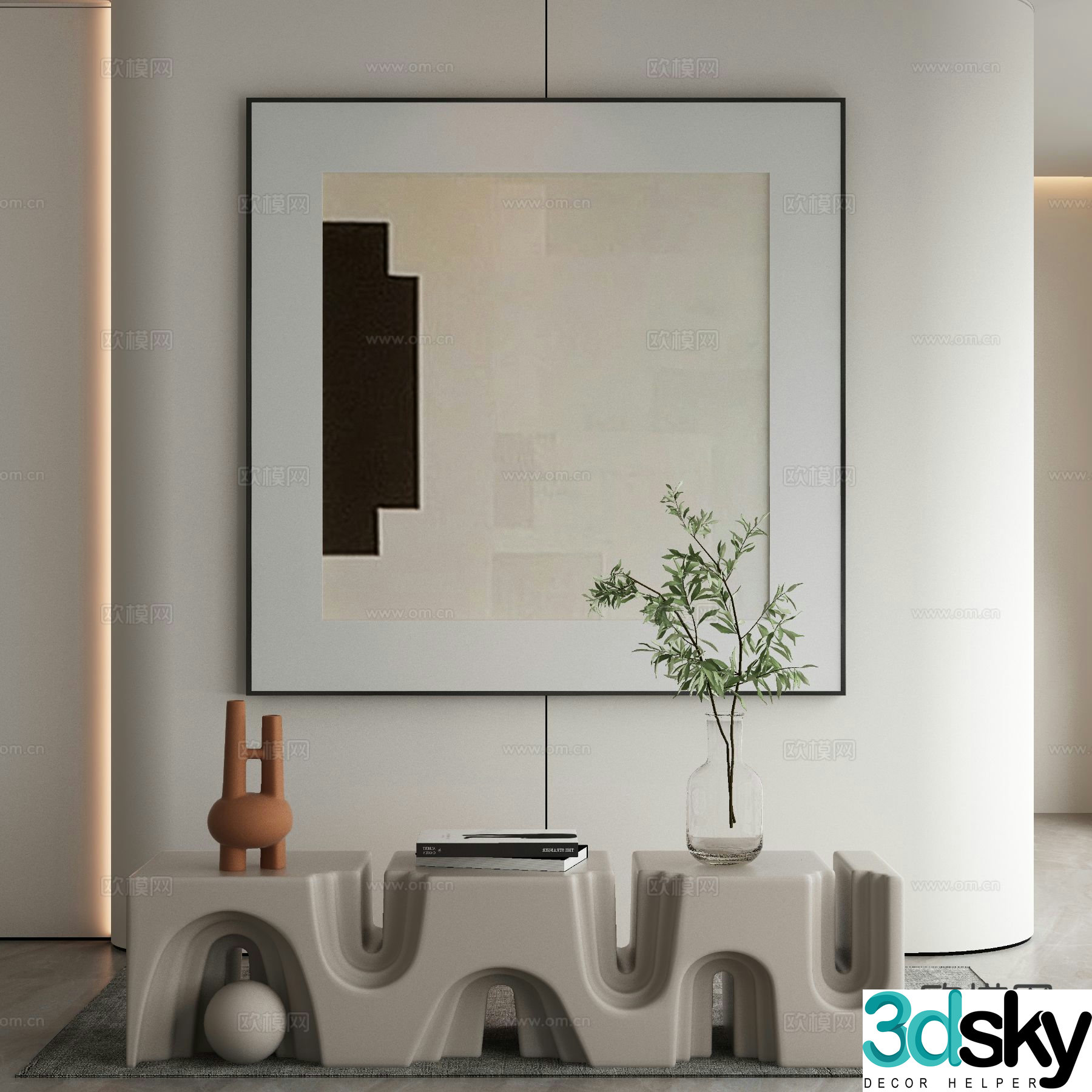 Wabi-sabi art painting texture painting decorative painting 3d model