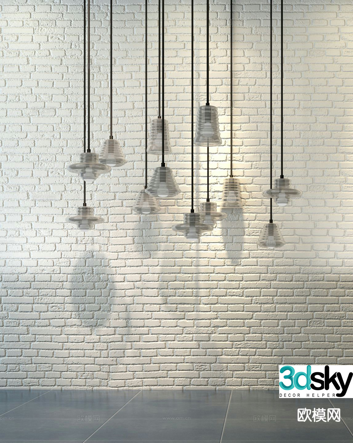 Bedside small chandelier glass small chandelier 3d model