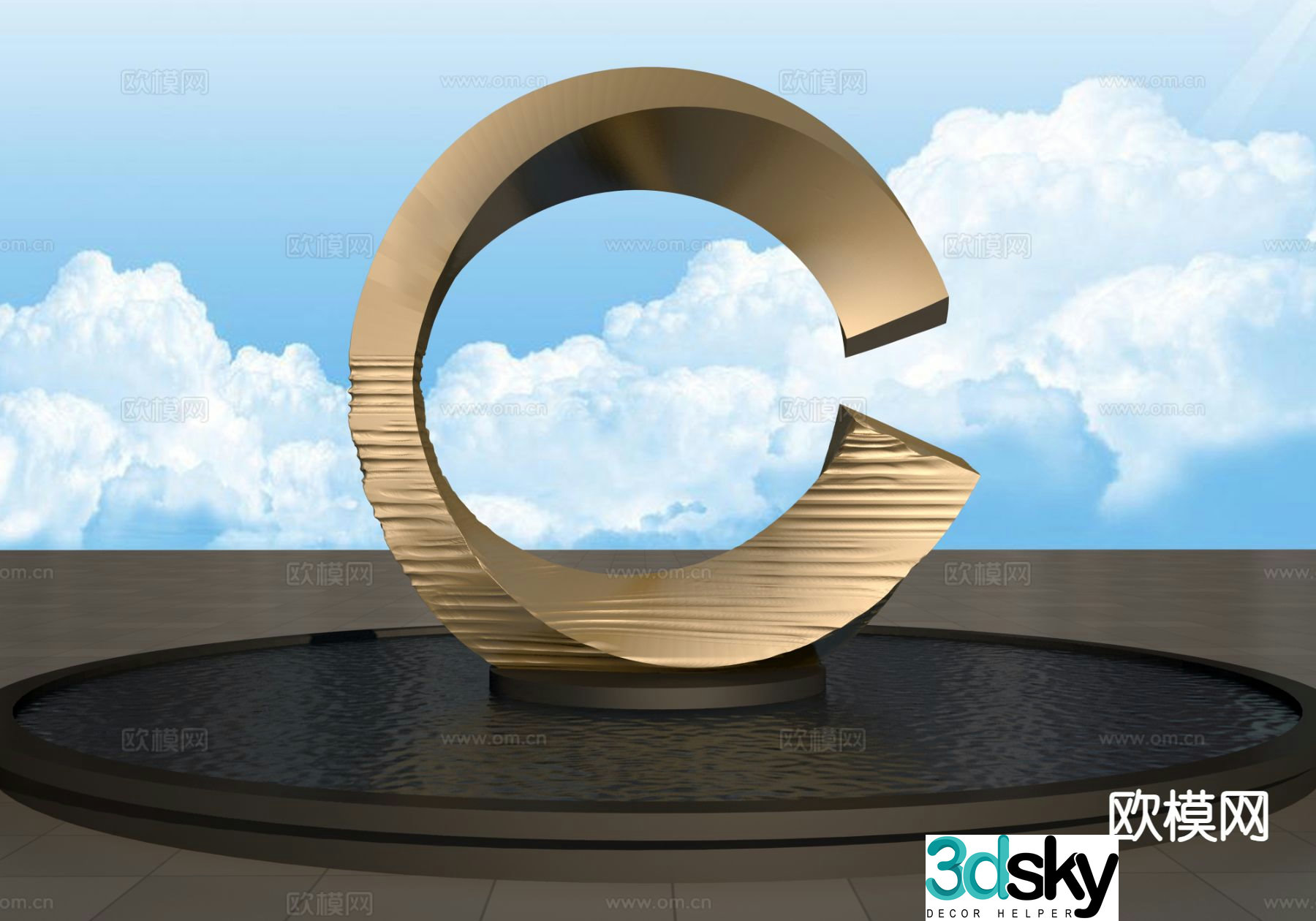 Ring sculpture urban sculpture 3d model