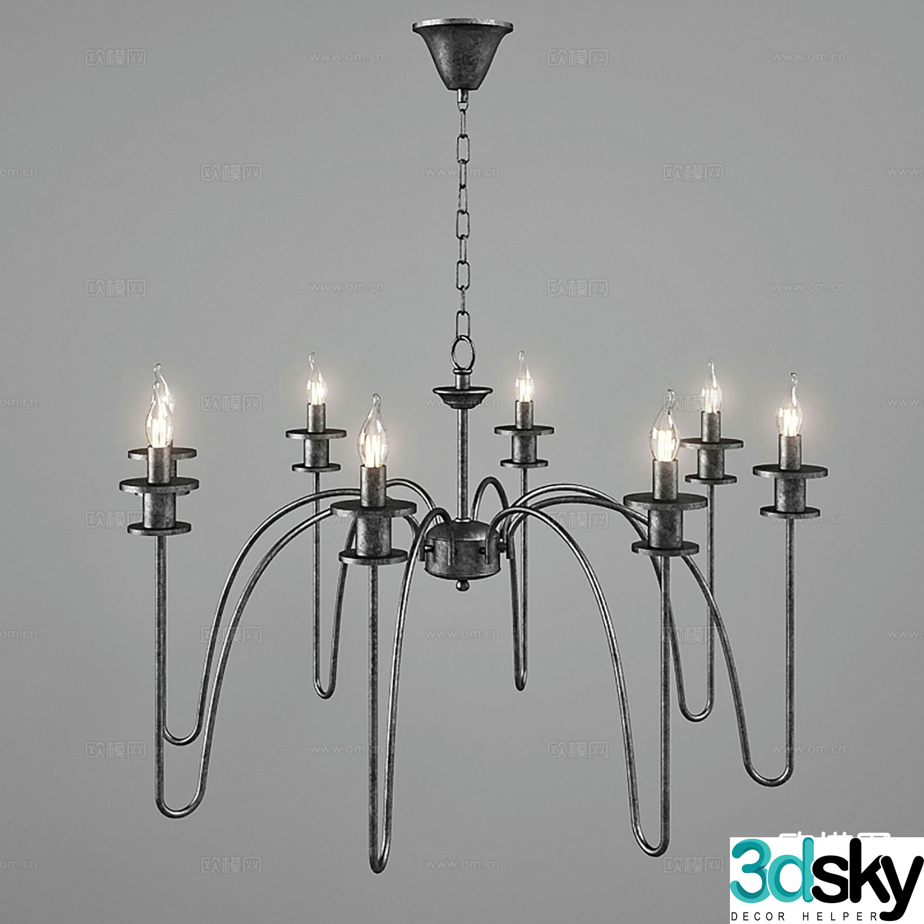 Simple European chandelier fashion chandelier 3d model
