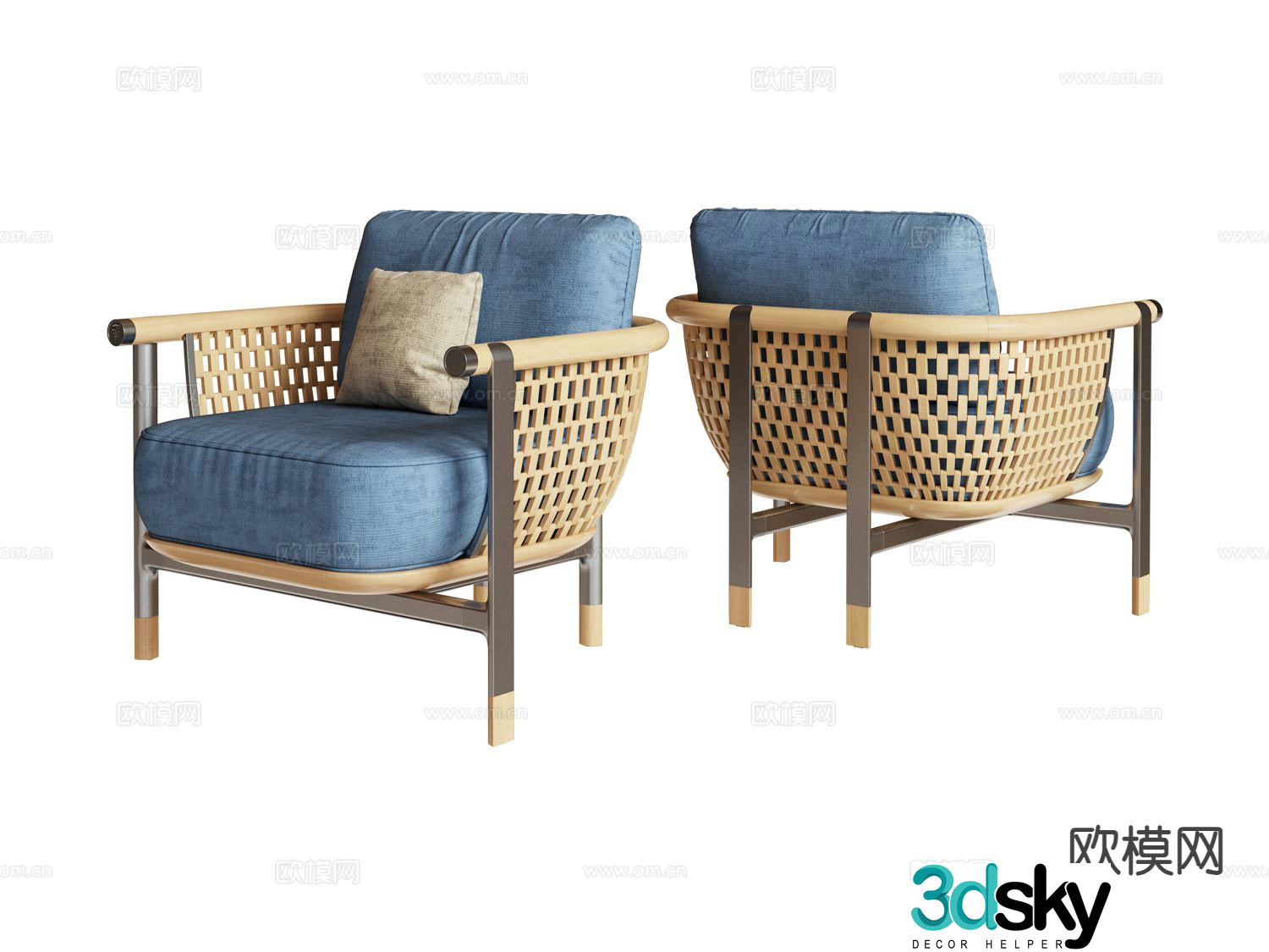 visionnaire- single sofa rattan sofa 3d model