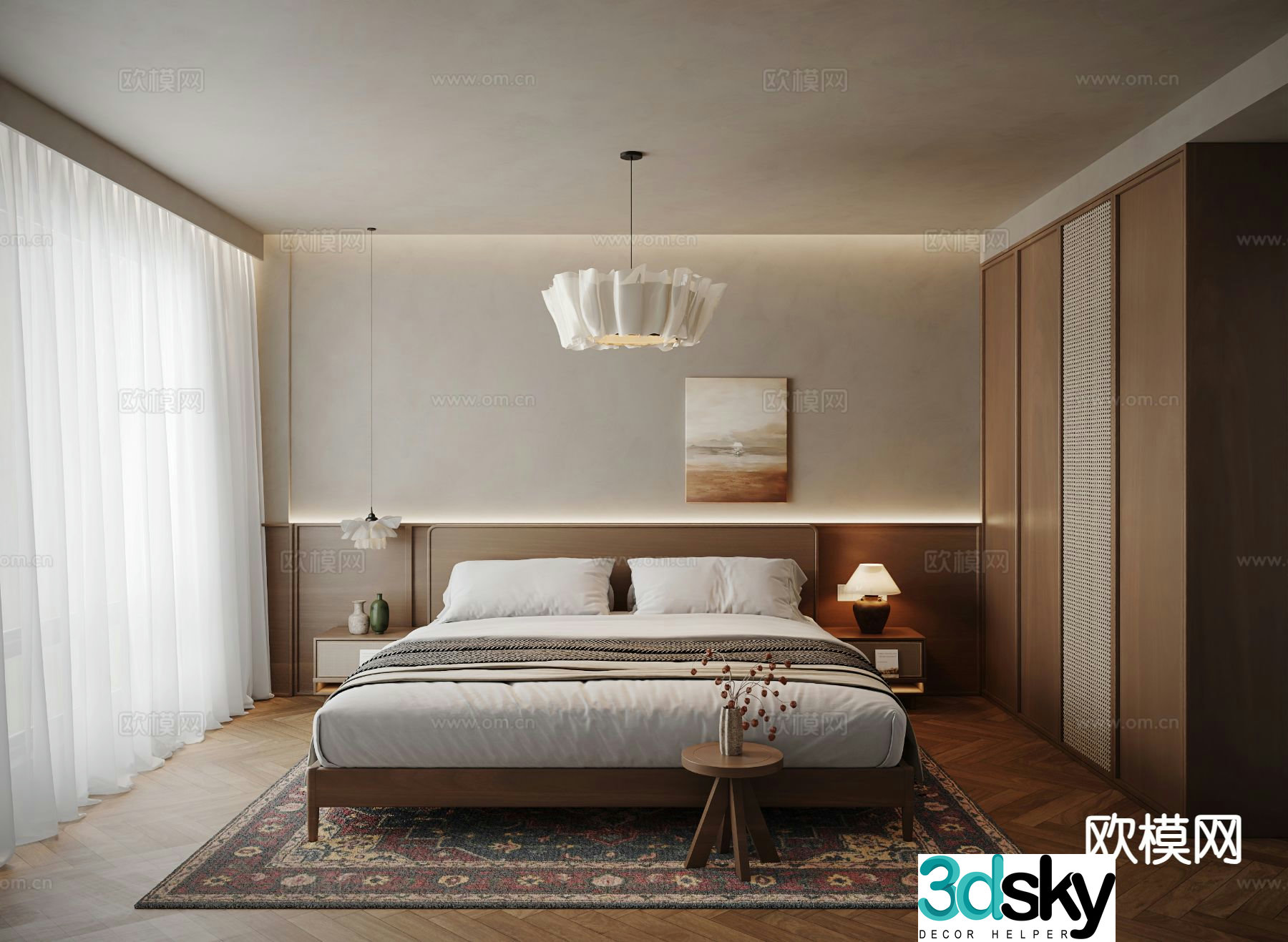 Medieval style bedroom master bedroom 3d model