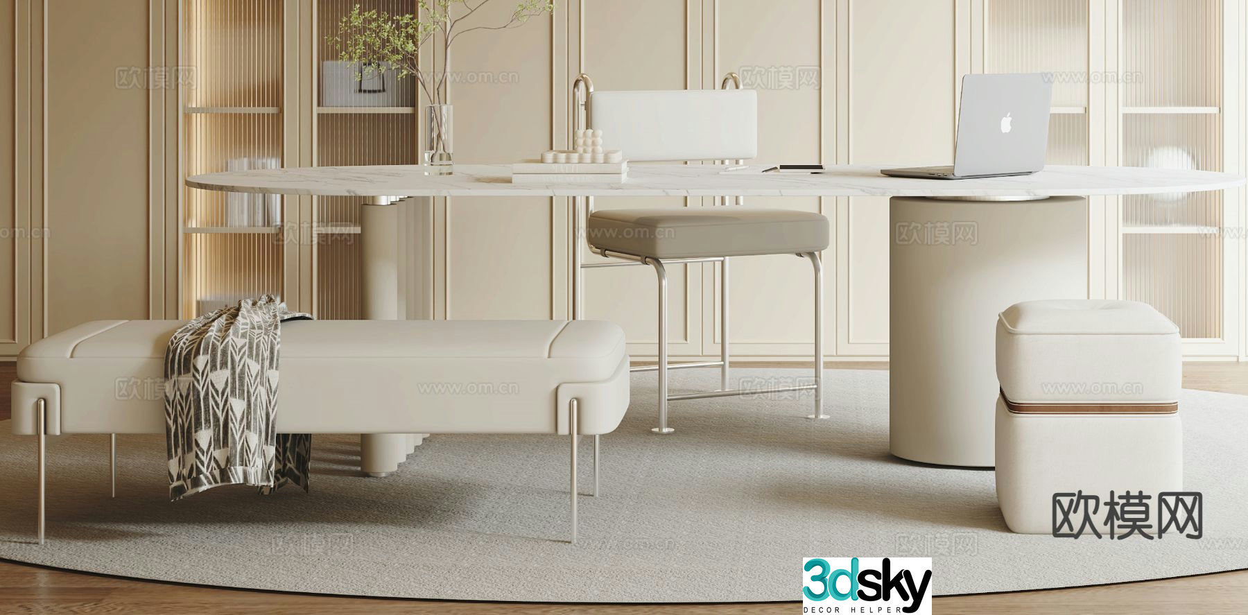 French desk chair 3d model