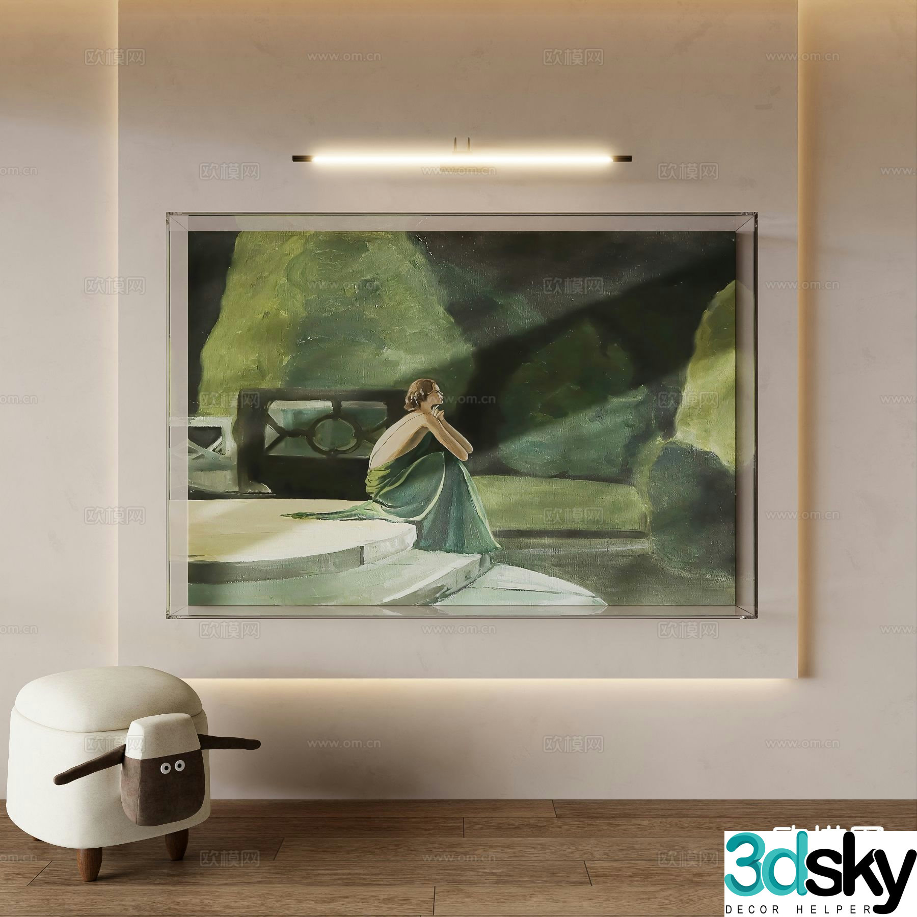 Nordic decorative painting figure painting hanging painting 3D model