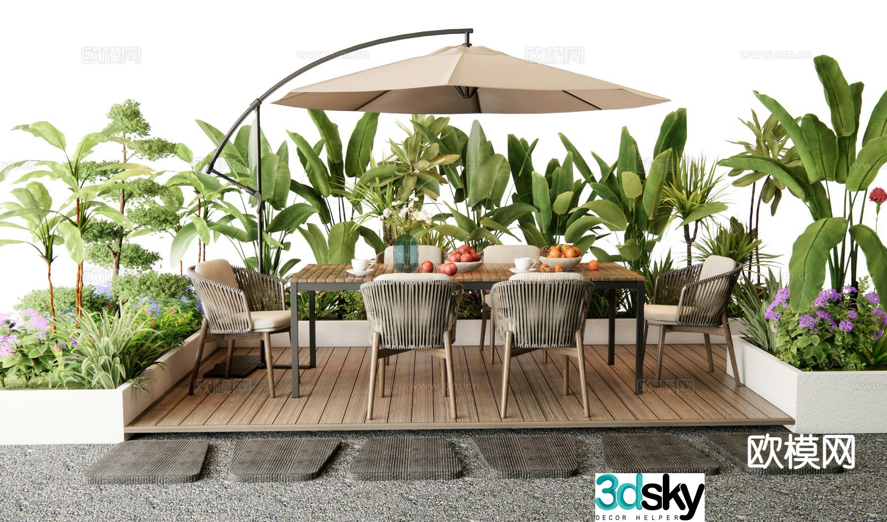 Modern outdoor tables and chairs patio tables and chairs 3d model
