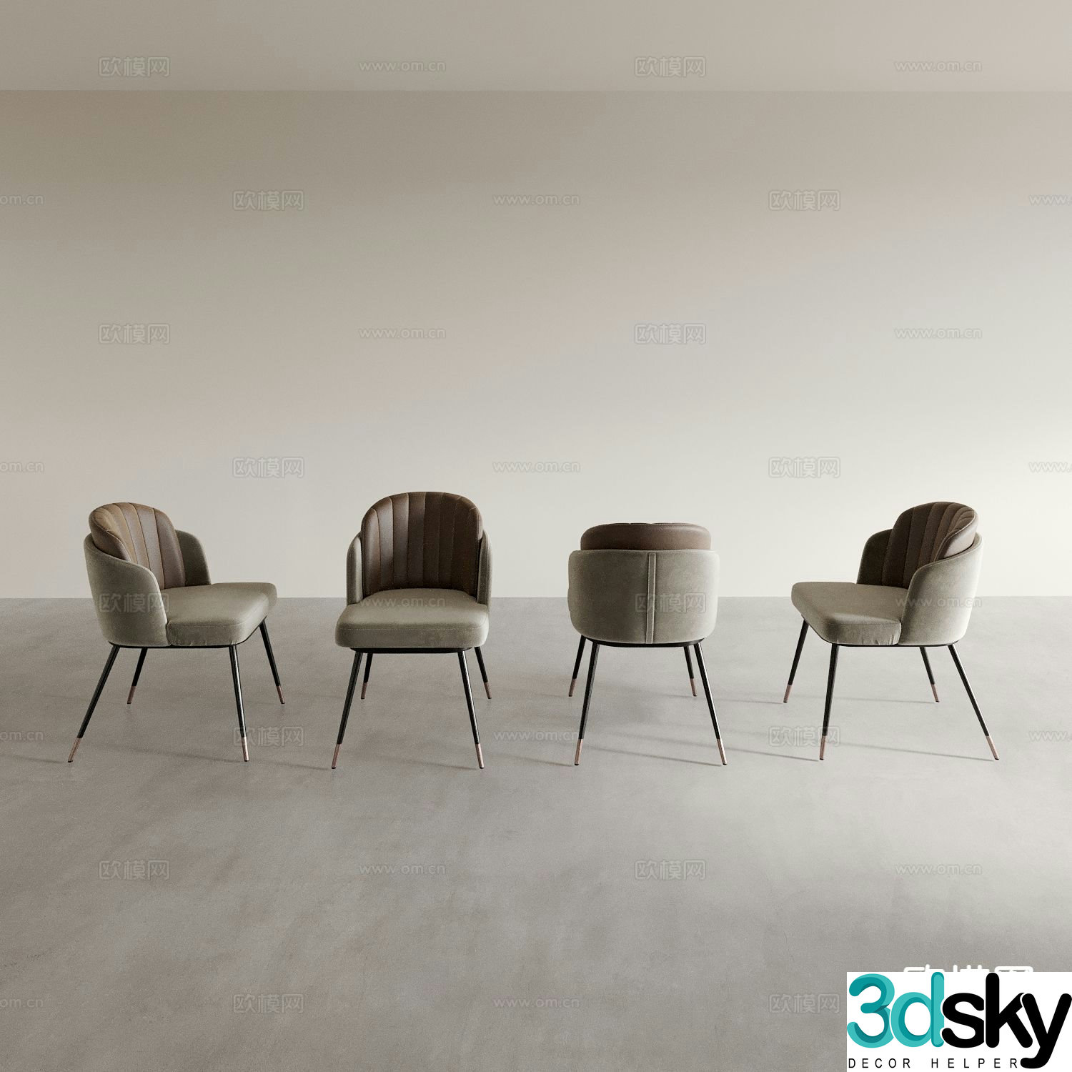 Modern chair dining chair 3d model