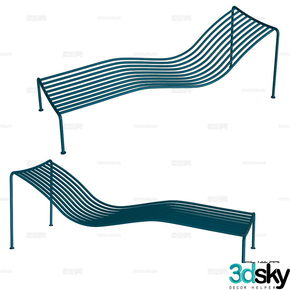 Castil lounge chair metal chair outdoor chair 3d model