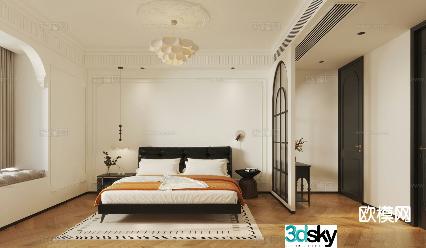 French bedroom master bedroom 3d model