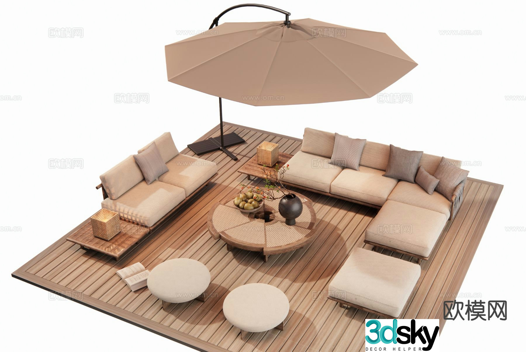 Modern outdoor sofa patio sofa 3d model