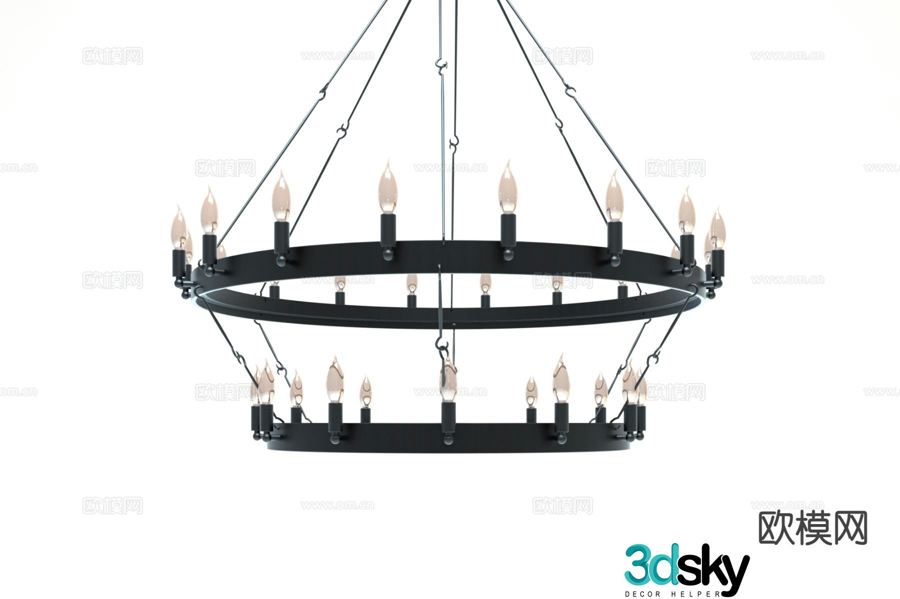 Modern round chandelier 3d model