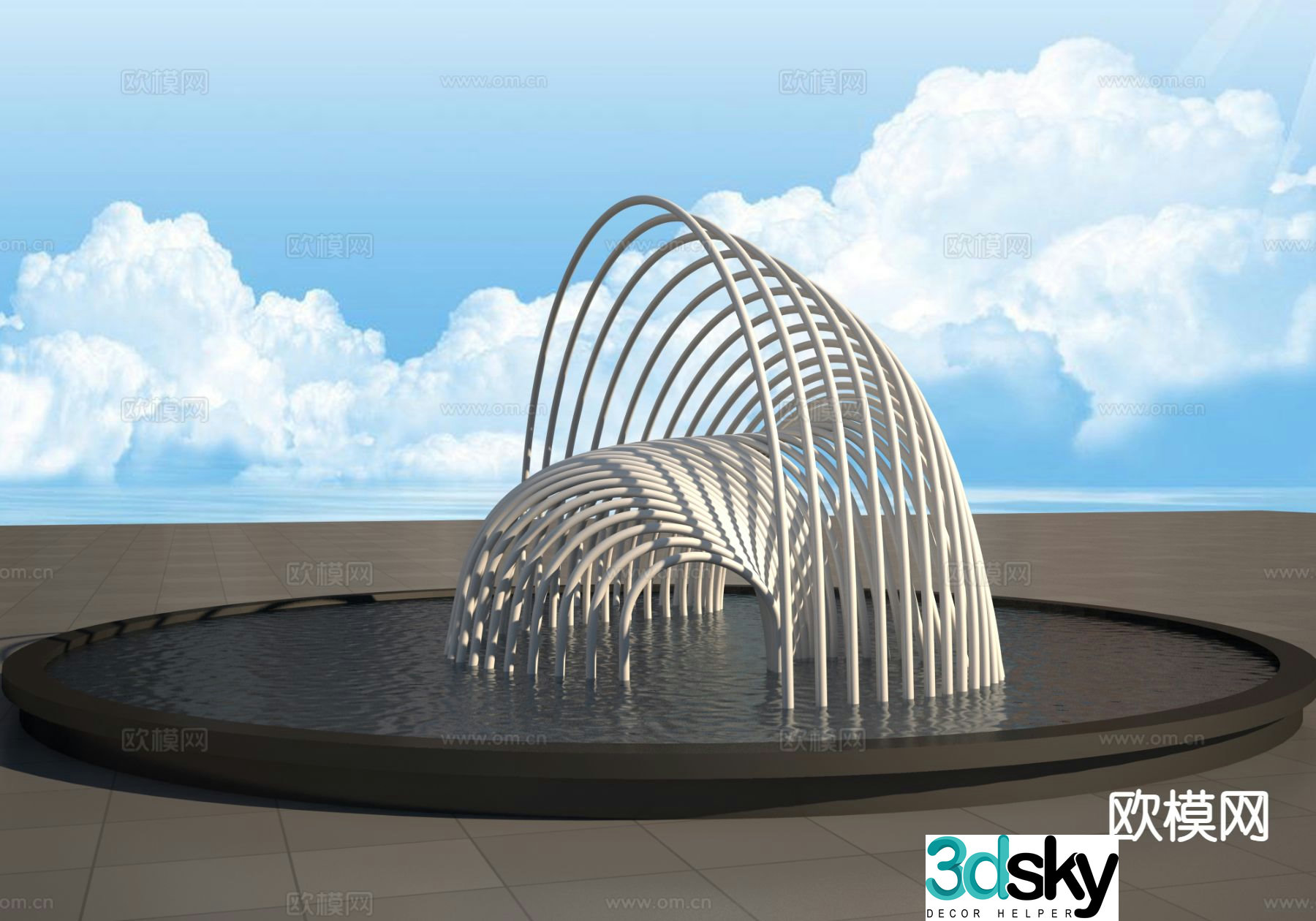 Wormhole abstract sculpture urban sculpture 3d model