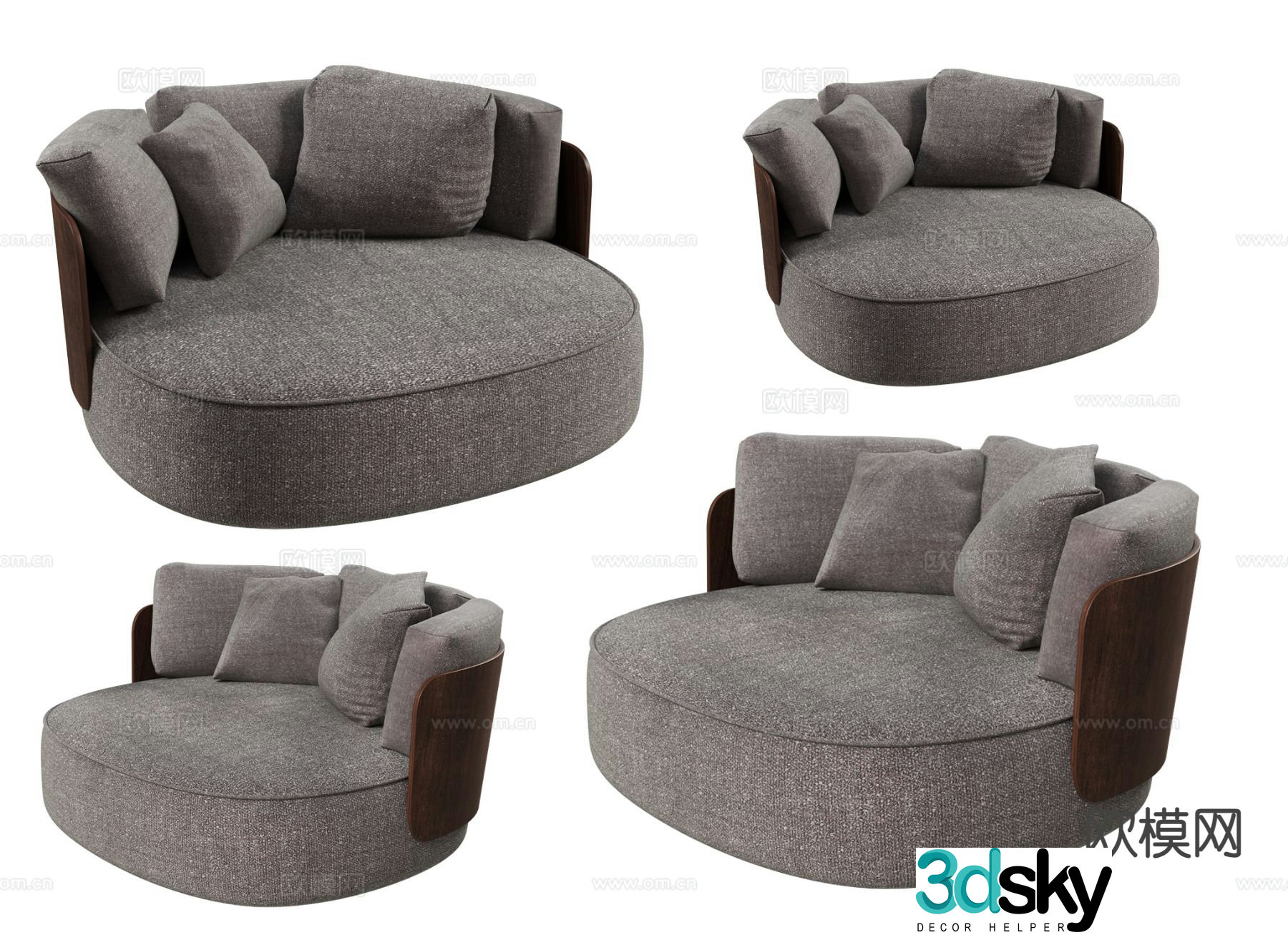 Leisure sofa backrest sofa 3d model