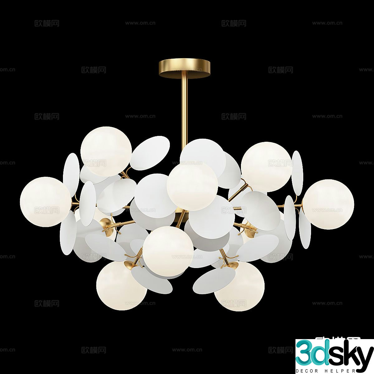 Light luxury chandelier art chandelier 3d model