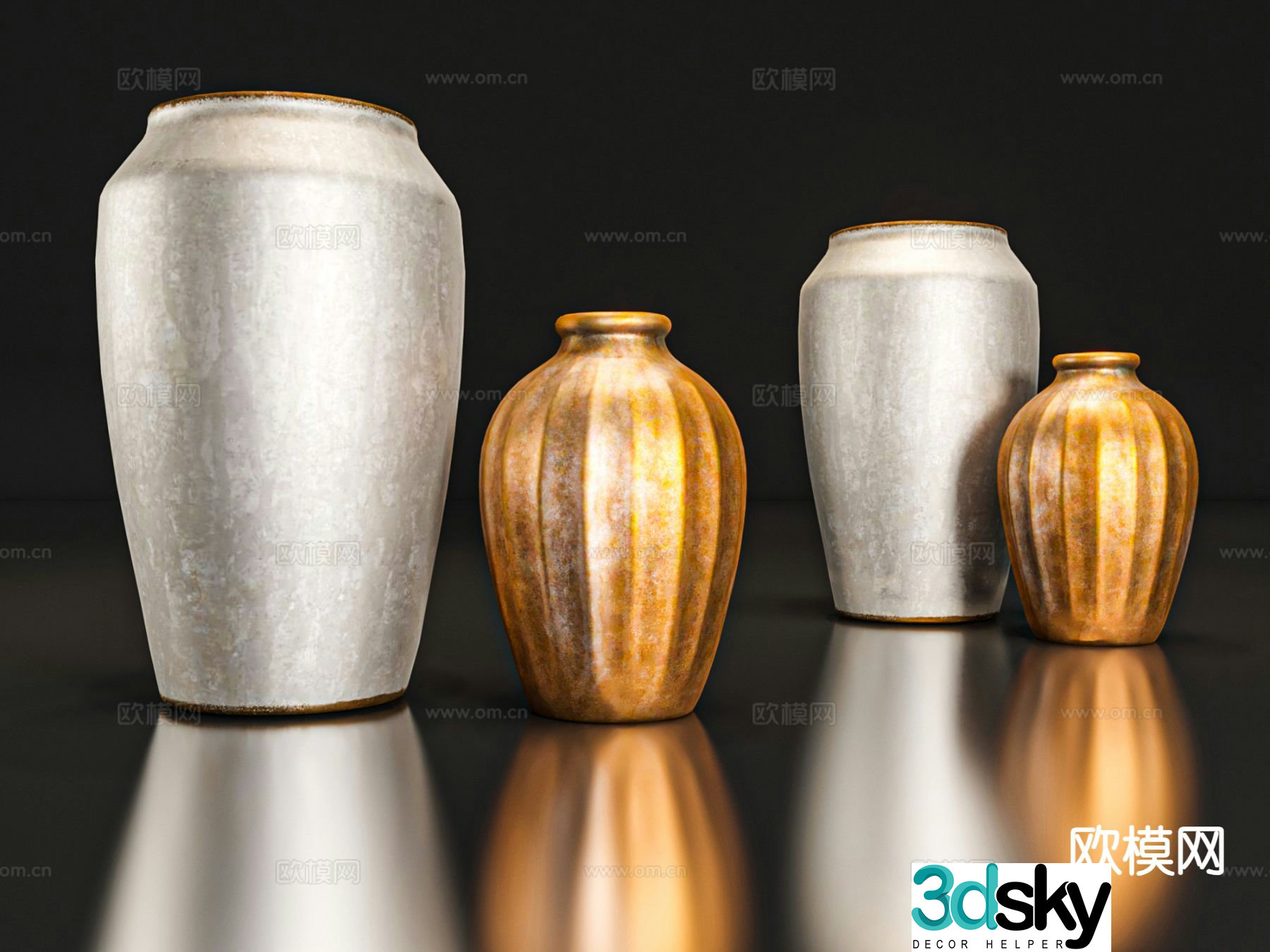 Wabi-sabi pottery vase 3d model